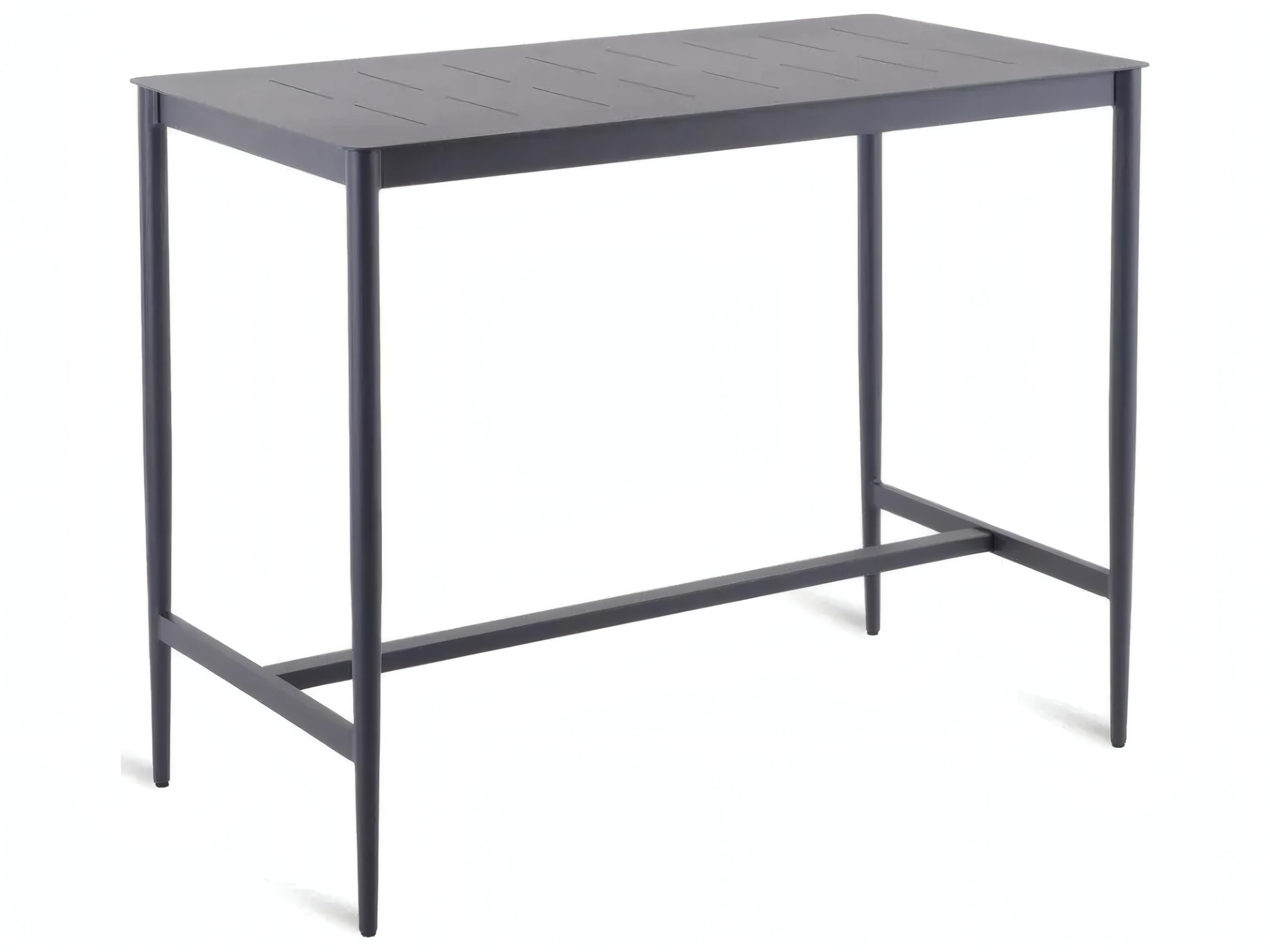 UnoPiu Luce Aluminum High Rectangular Bar Table