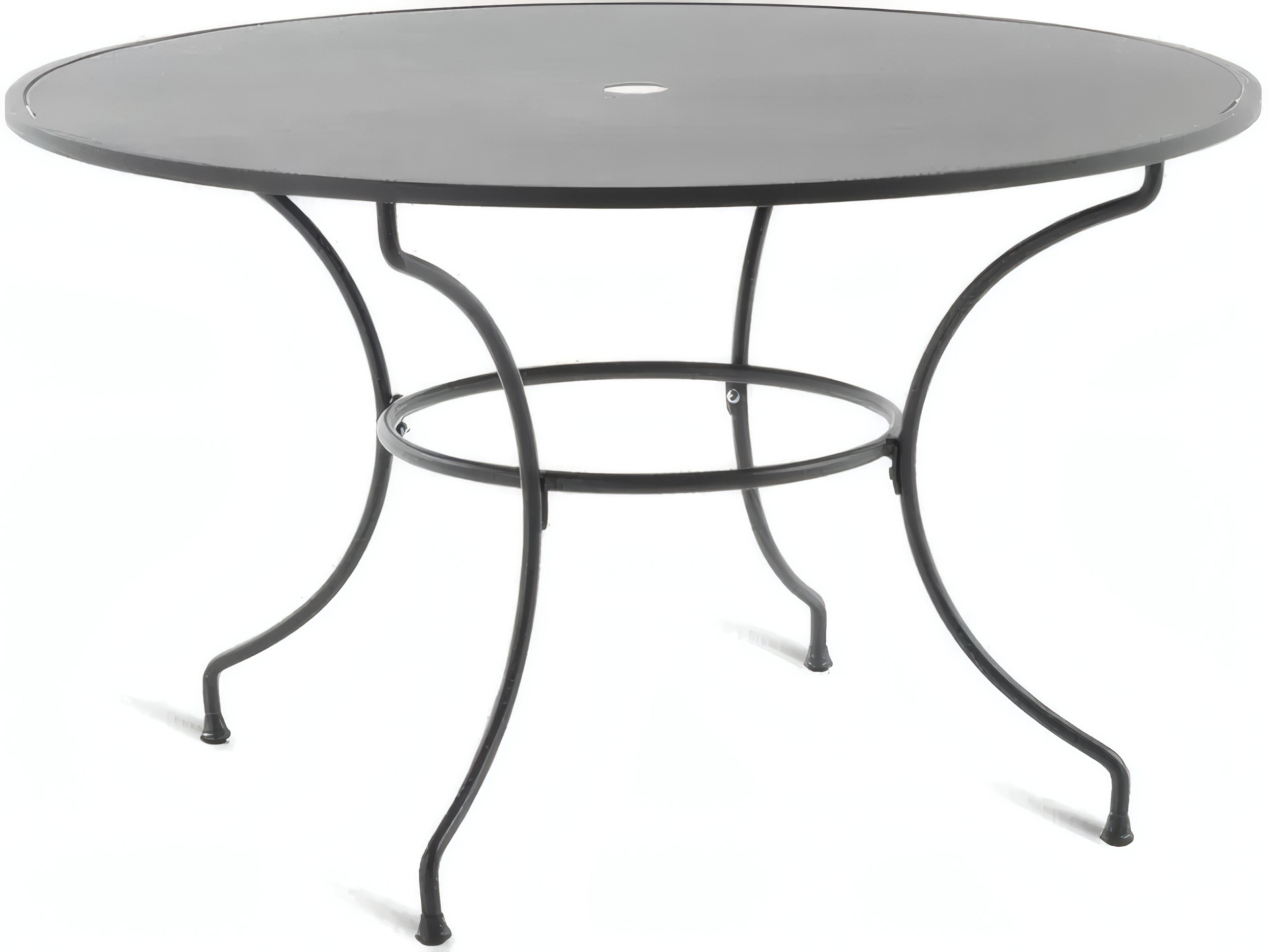 UnoPiu Toscana Wrought Iron Round Dining Table with Umbrella Hole