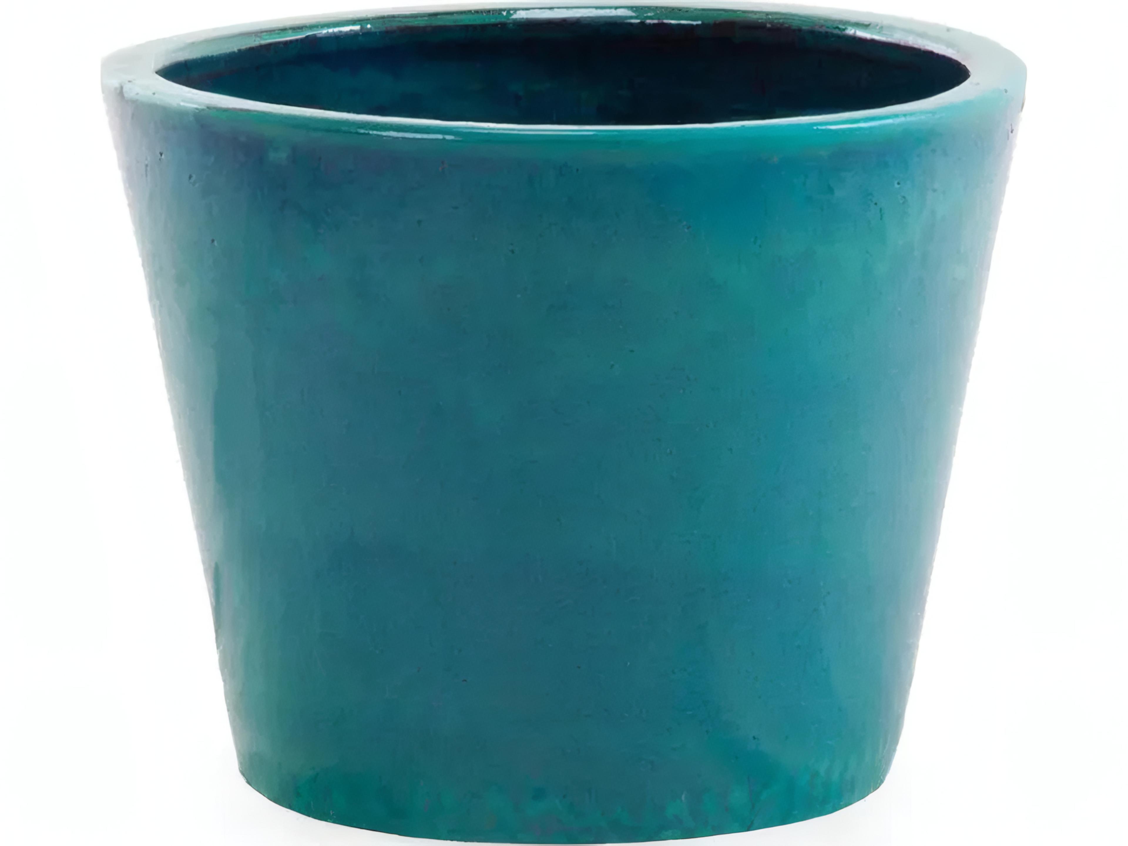 UnoPiu Vases Pot in Glazed Stoneware Blue