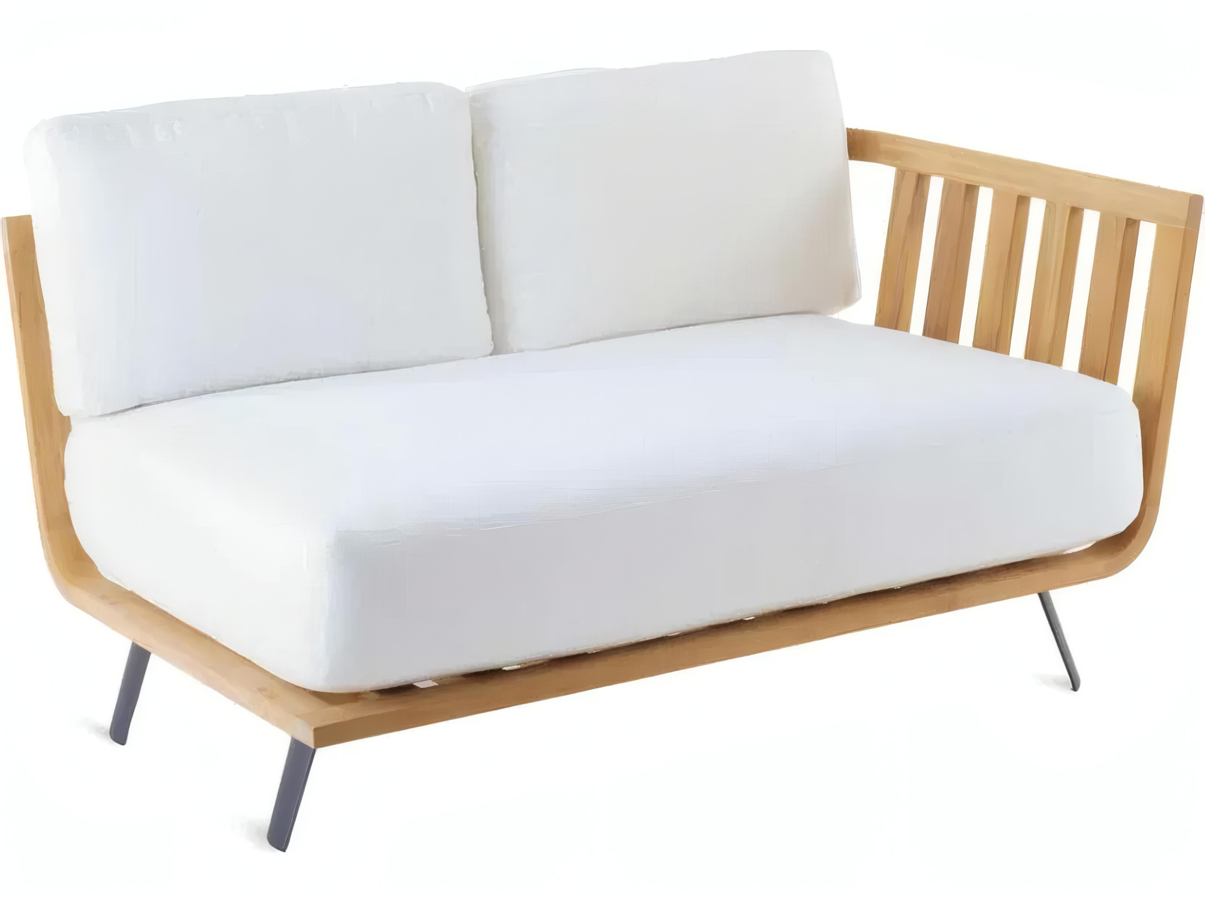 UnoPiu Welcome Teak Left Corner Module Loveseat in Cushions