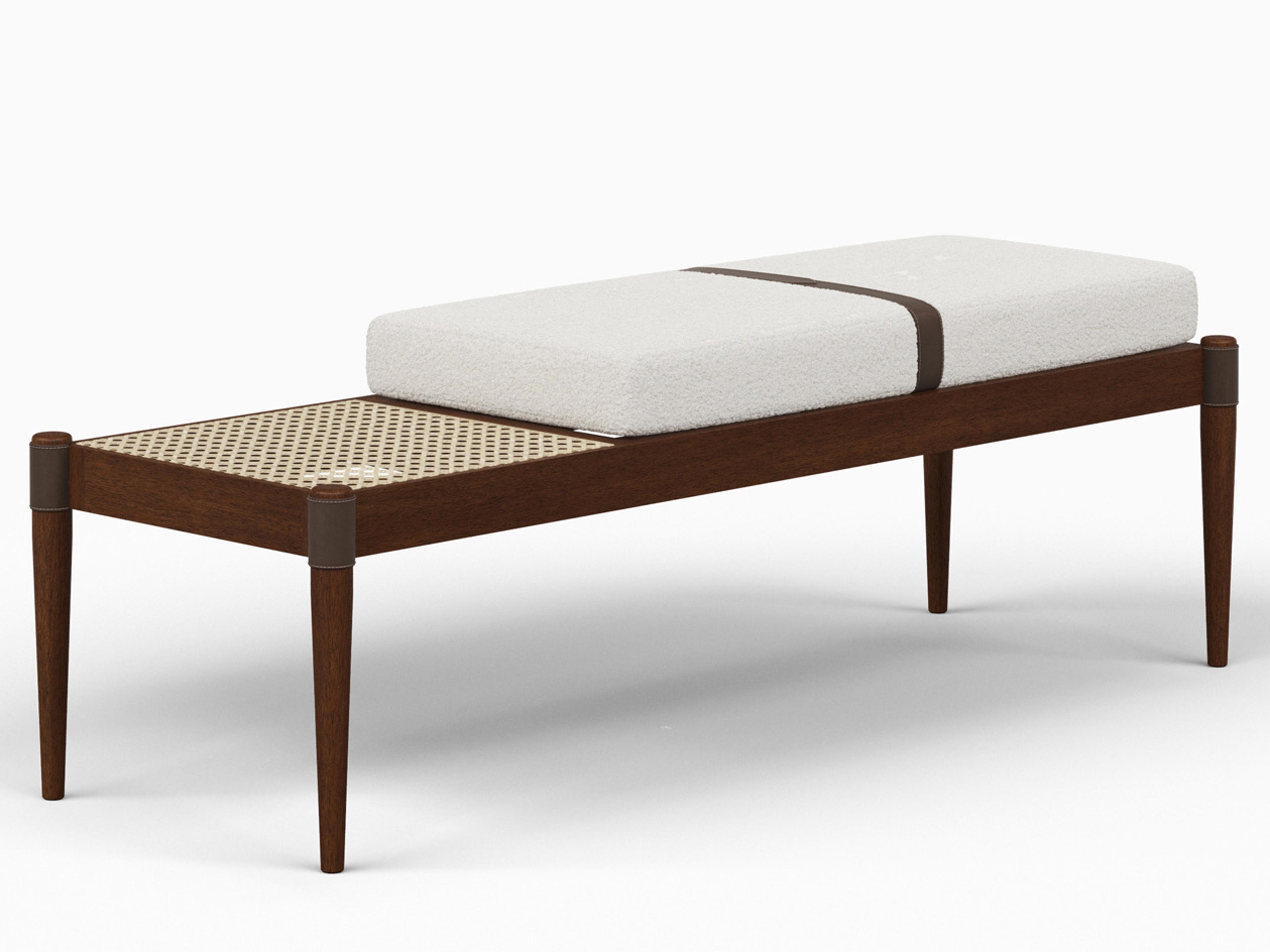 Urbia Modern Brazilian Bello Brown Upholstered Accent Bench