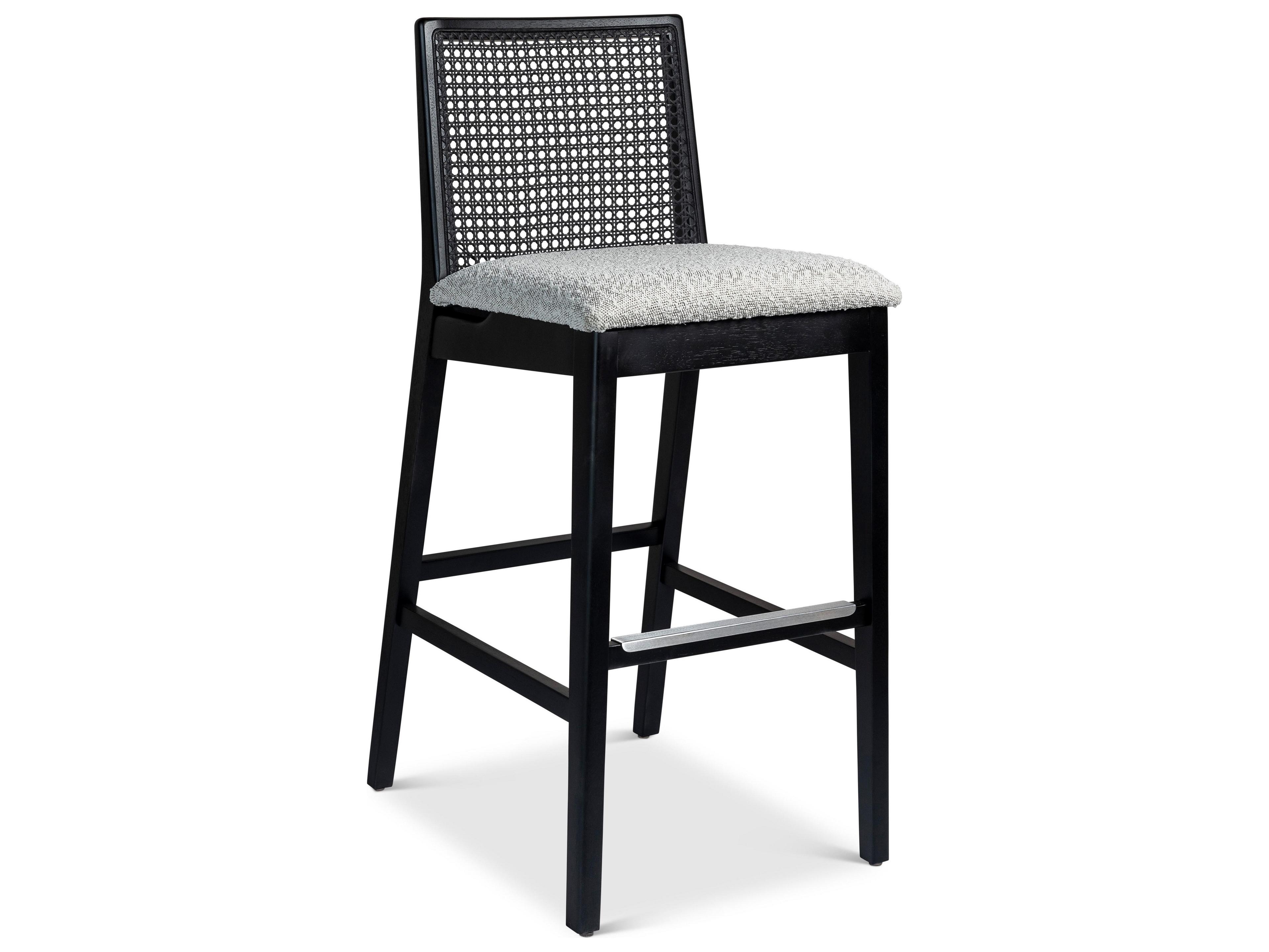Urbia Modern Brazilian Nardia Crafted Glaze Ebano Upholstered Bar Stool