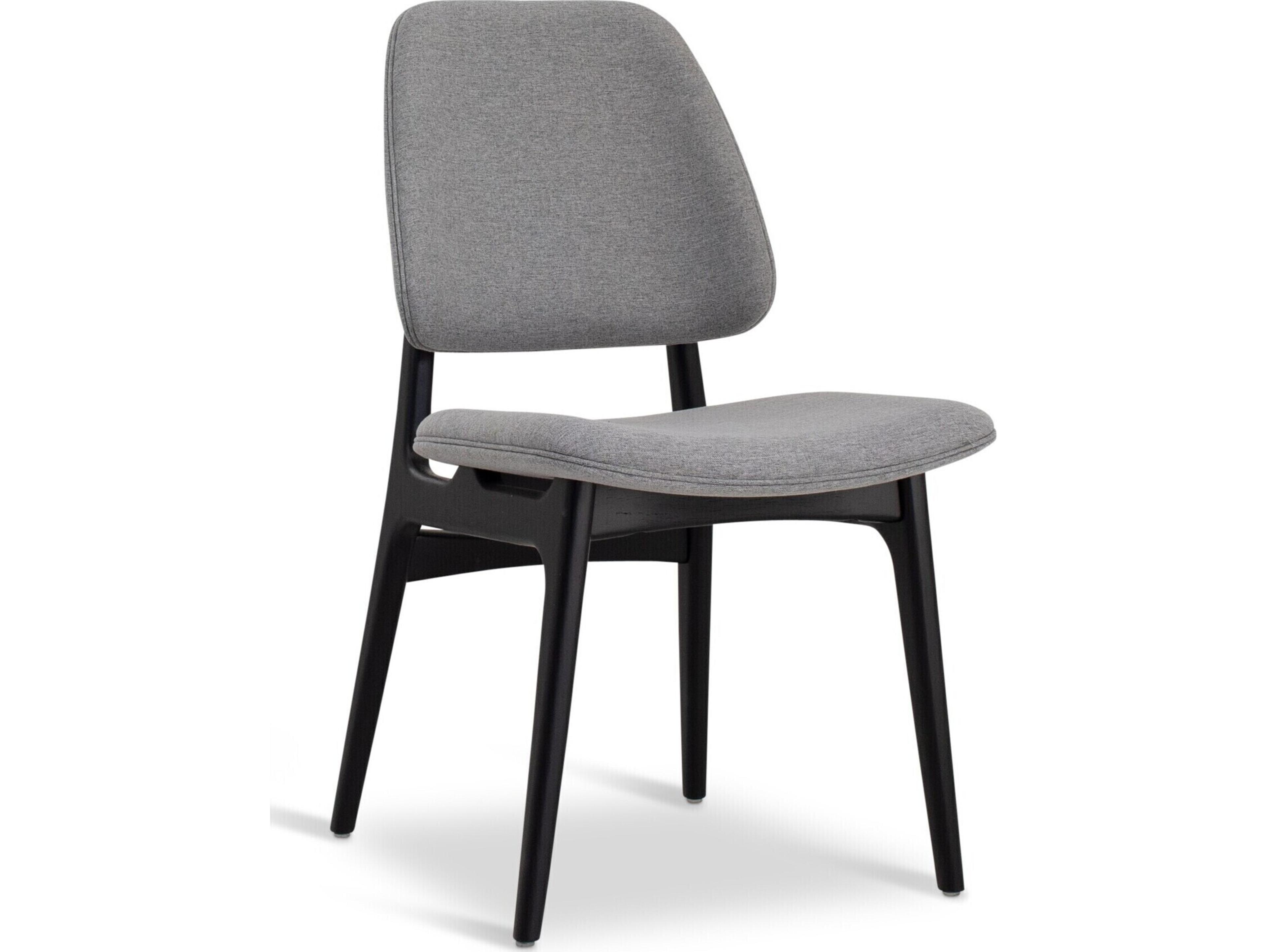 Urbia Modern Brazilian Ariel Side Chair Essence Grey Upholstery Ebano Frame