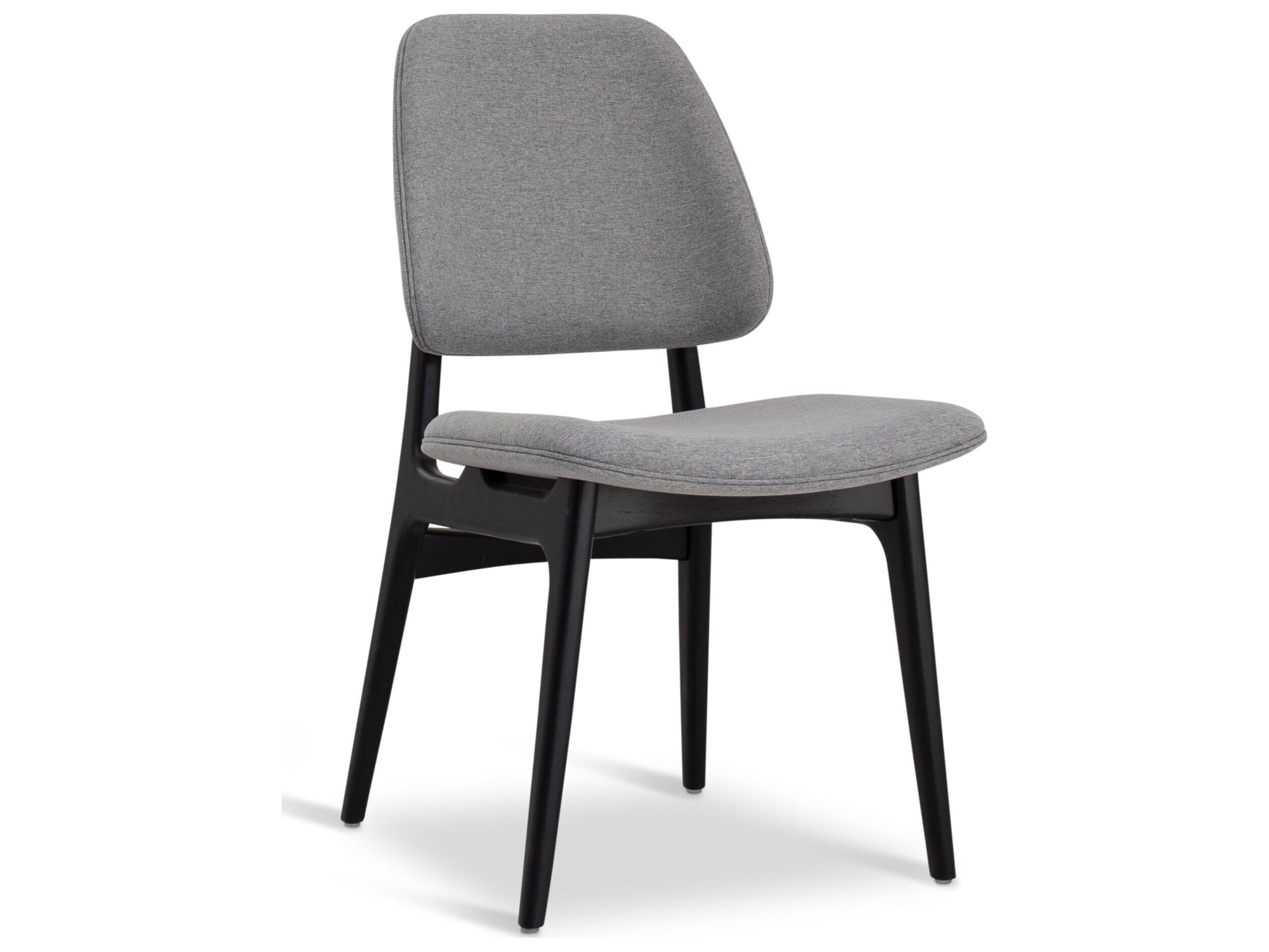 Urbia Modern Brazilian Ariel Side Chair Essence Grey Upholstery Ebano Frame