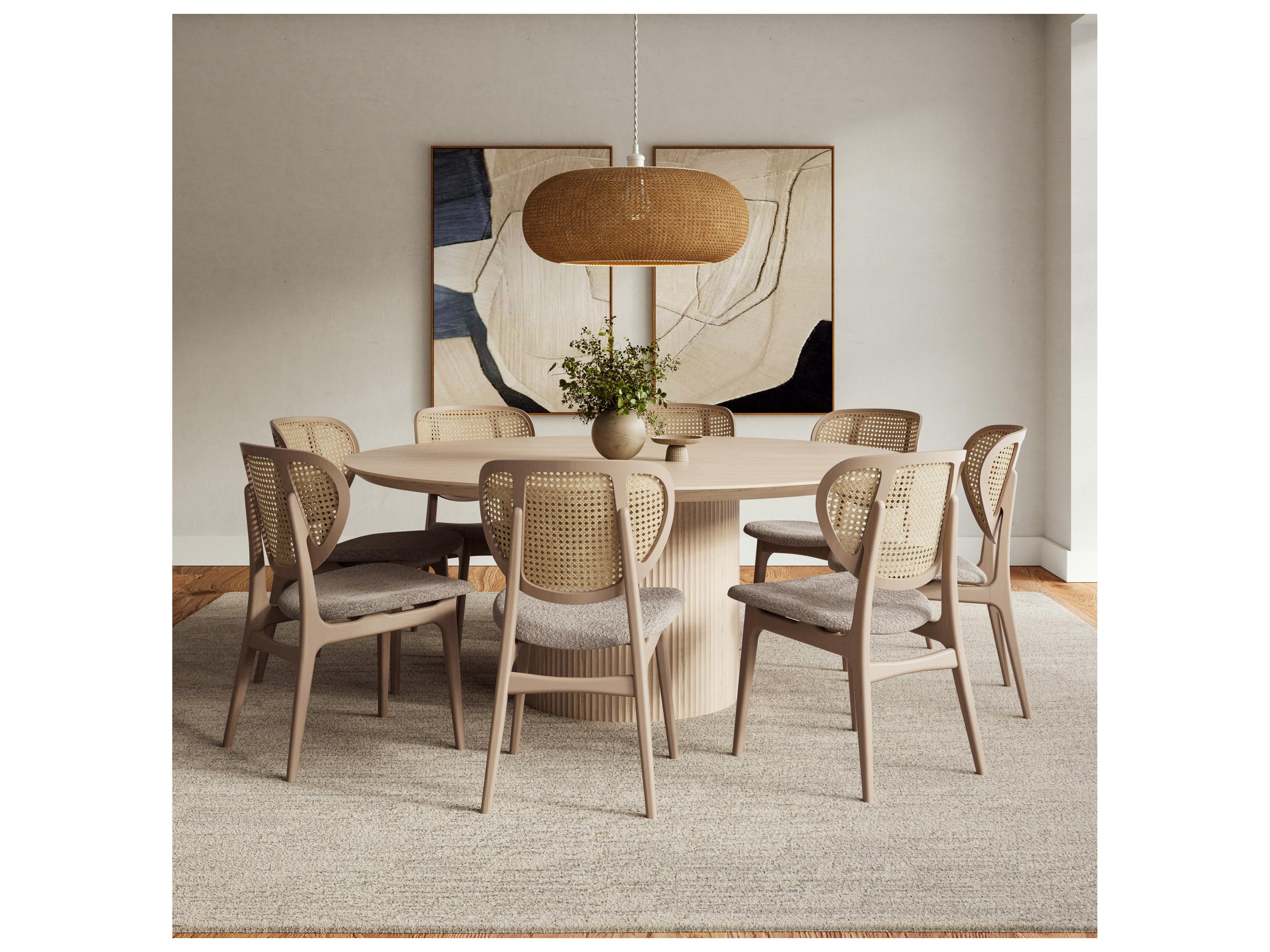 Urbia Modern Brazilian Atenas Round Dining Table Nevoa Frame