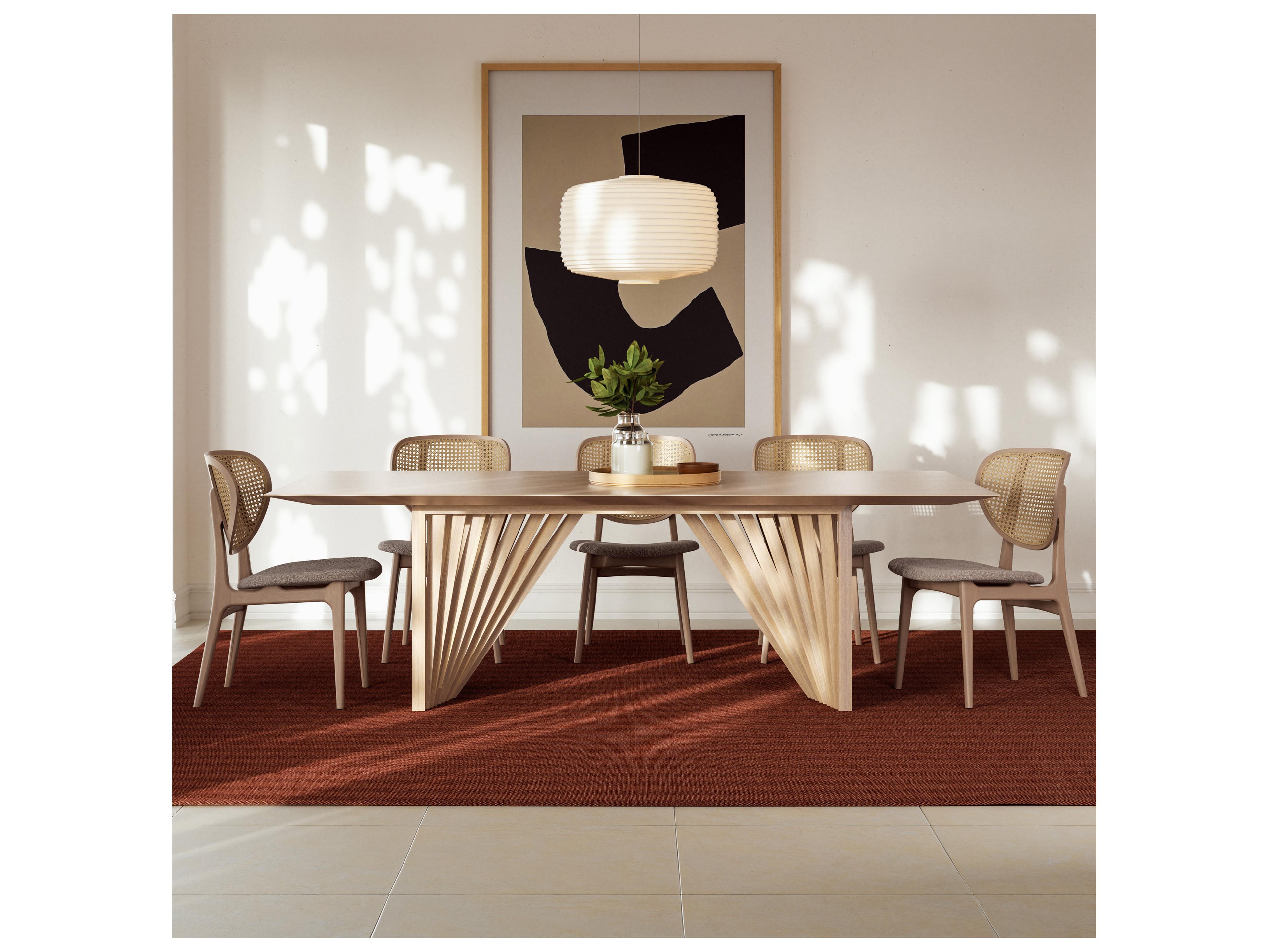 Urbia Modern Brazilian Laguna Wooden Top Dining Table Nevoa Frame