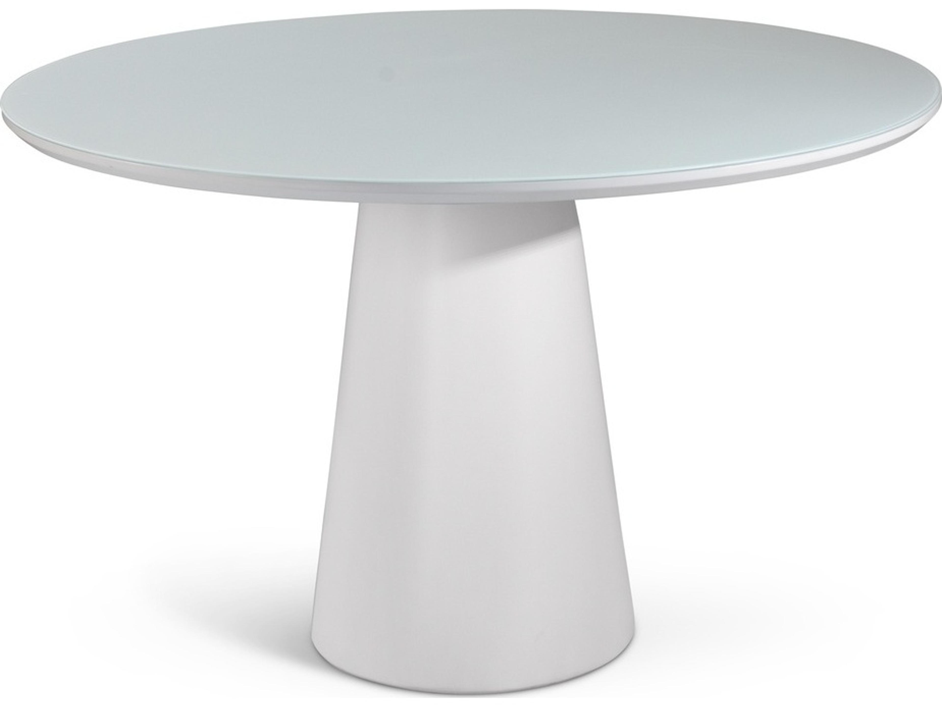 Urbia Modern Brazilian Round Glass Branco Dining Table