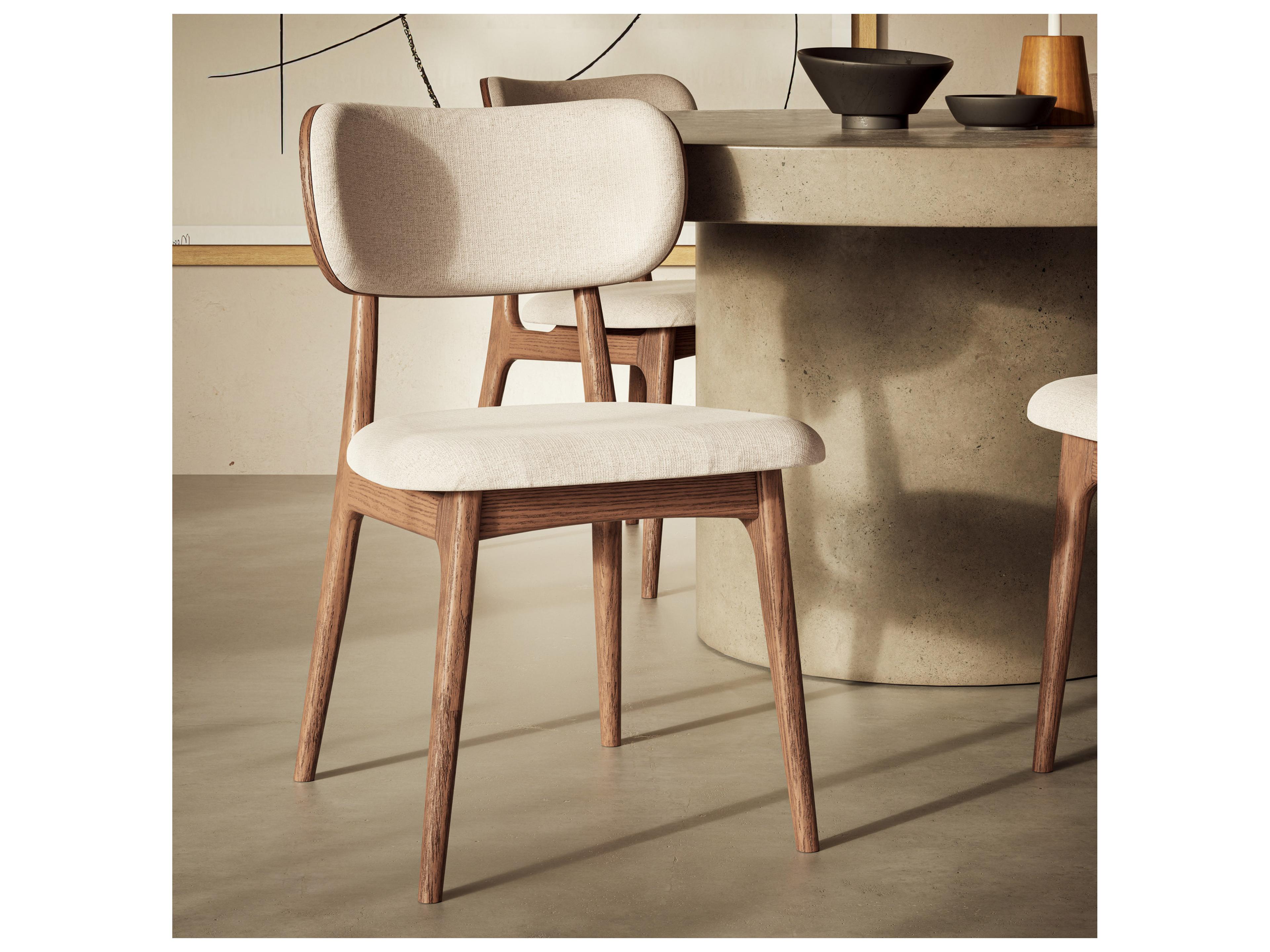 Urbia Modern Brazilian Claudia White Upholstered Armless Dining Chair