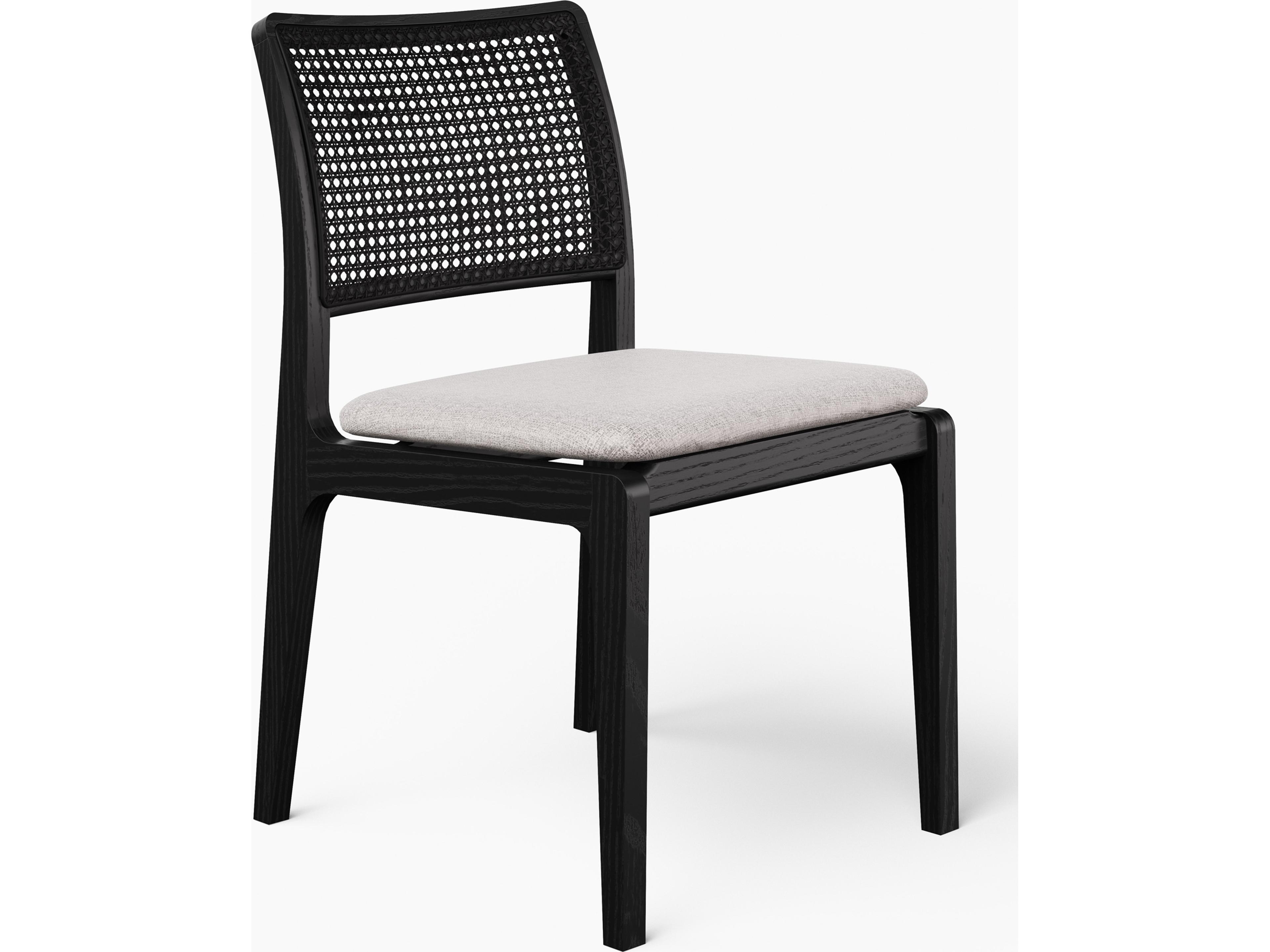 Urbia Modern Brazilian Collection Solid Wood Black Upholstered Armless Dining Chair