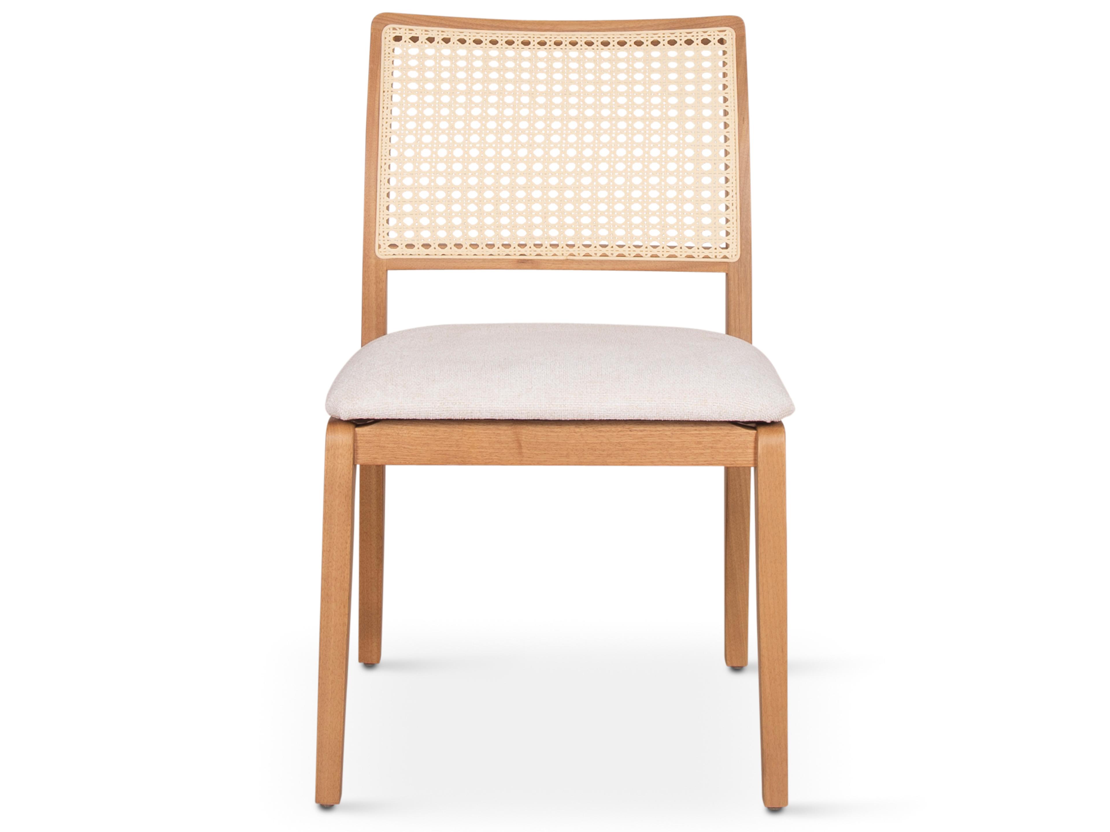 Urbia Modern Brazilian Collection Solid Wood Natural Upholstered Armless Dining Chair