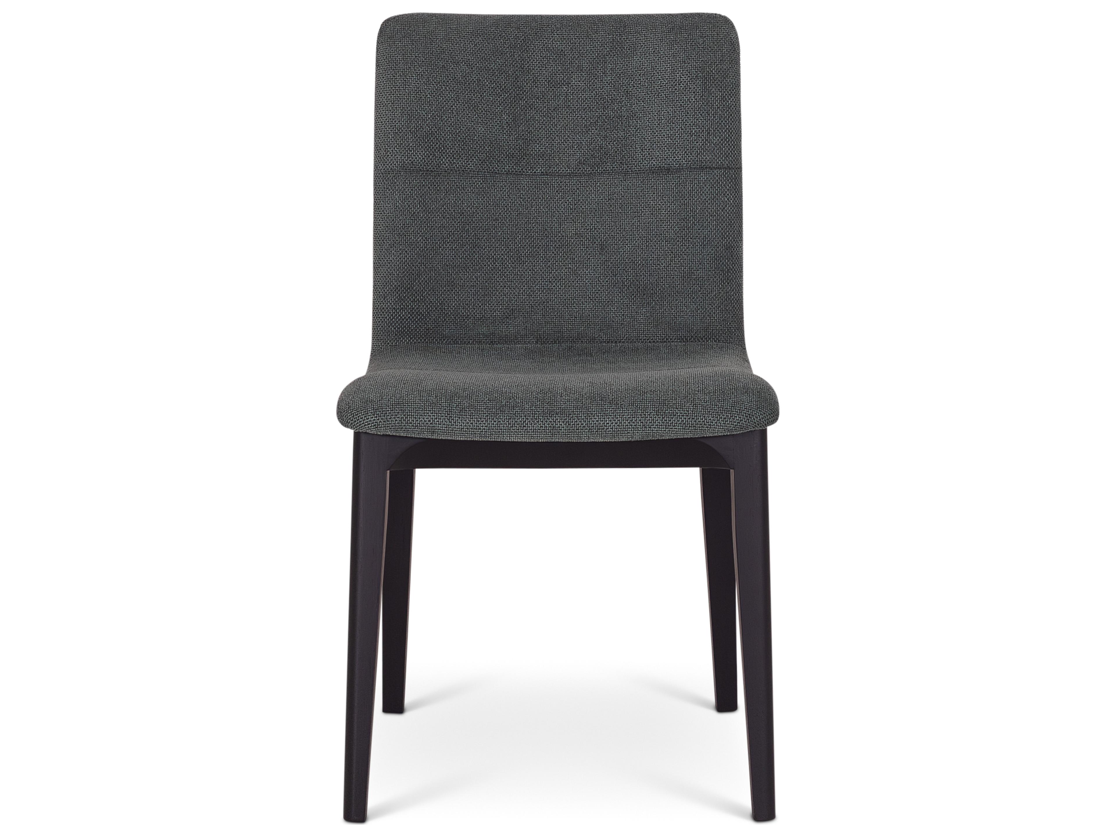 Urbia Modern Brazilian Oak Wood Black Upholstered Armless Dining Chair