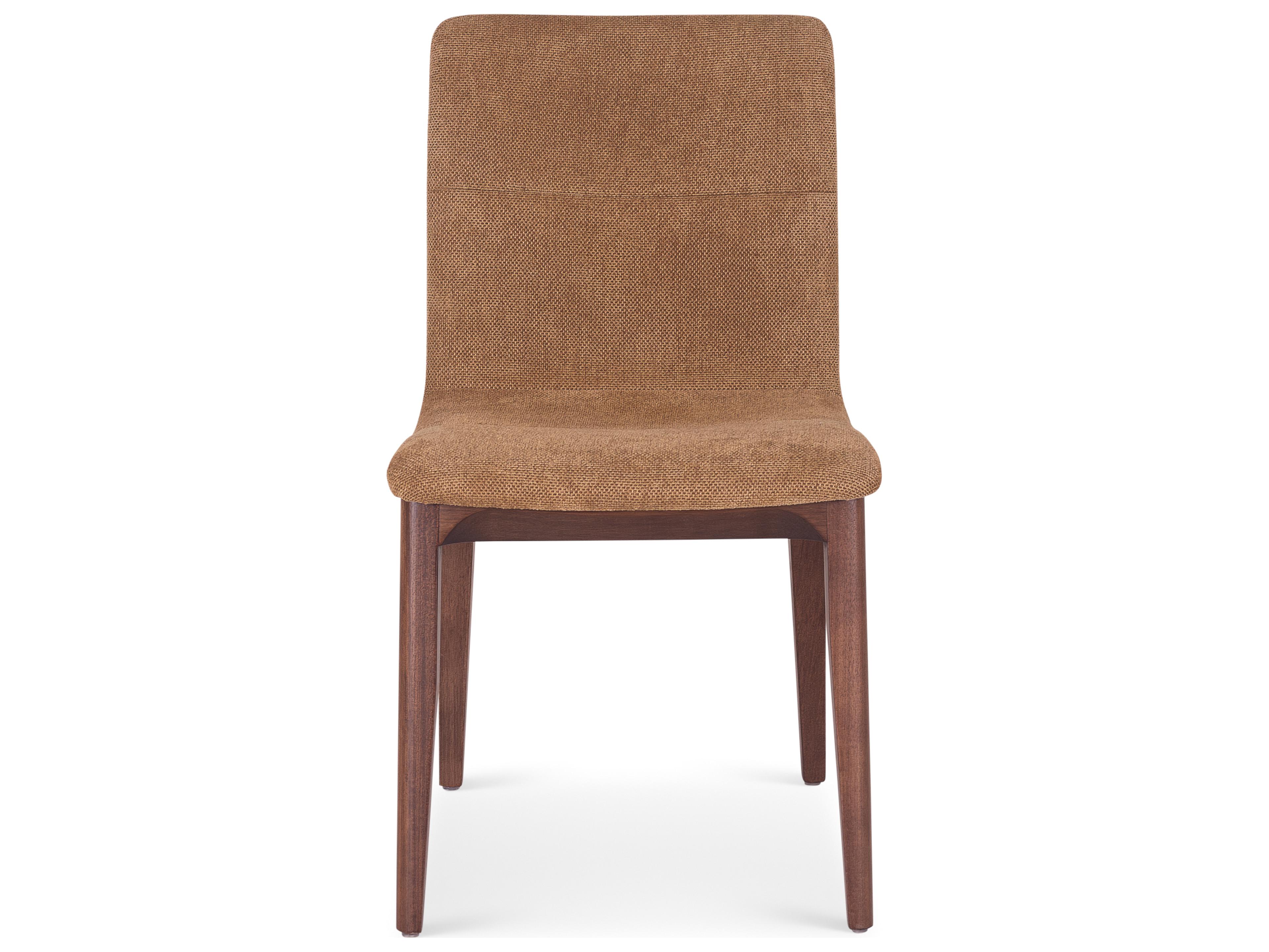 Urbia Modern Brazilian Oak Wood Brown Upholstered Armless Dining Chair