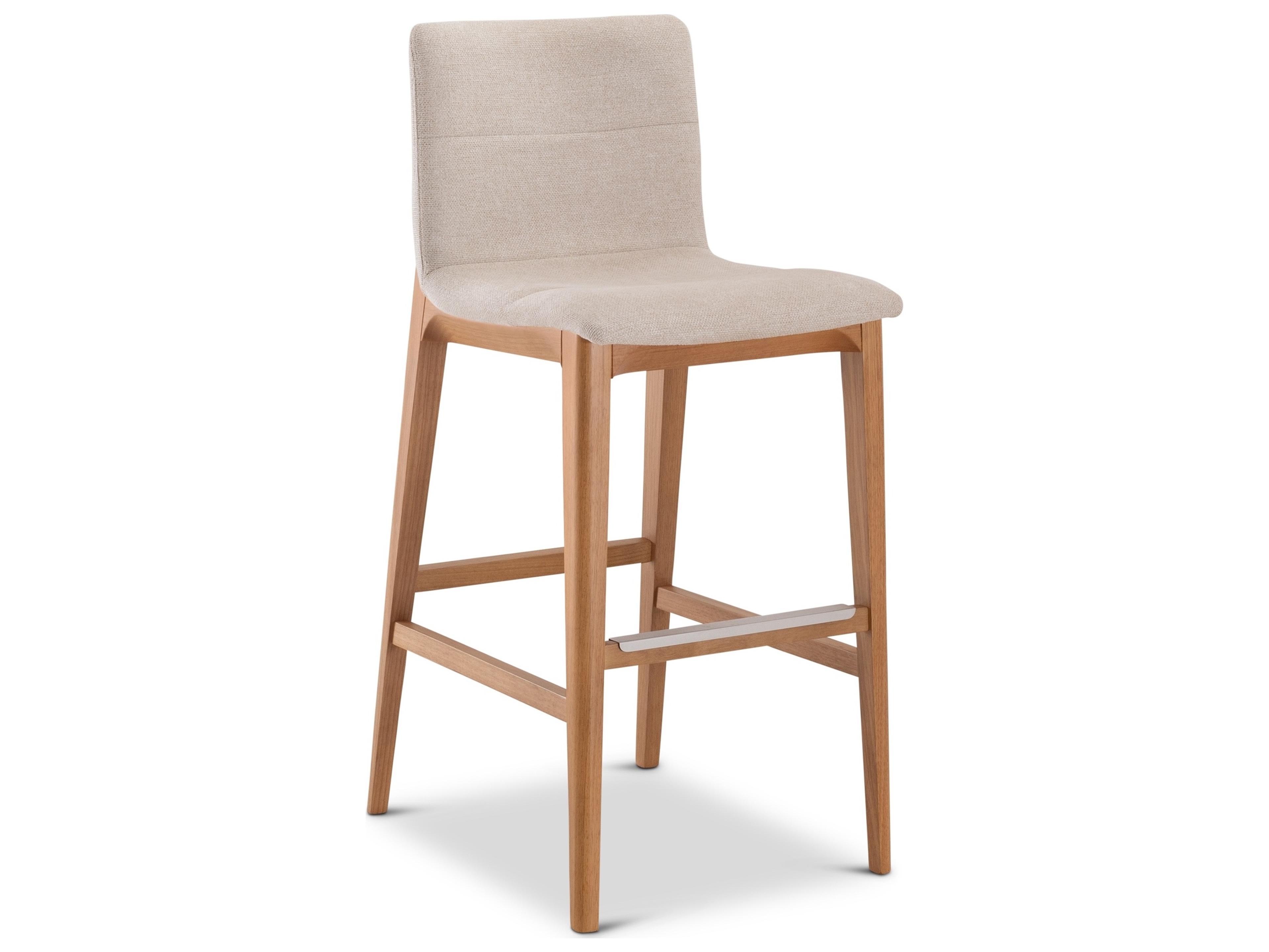 Urbia Modern Brazilian Harvest Natural Domasco Upholstered Oak Wood Bar Stool