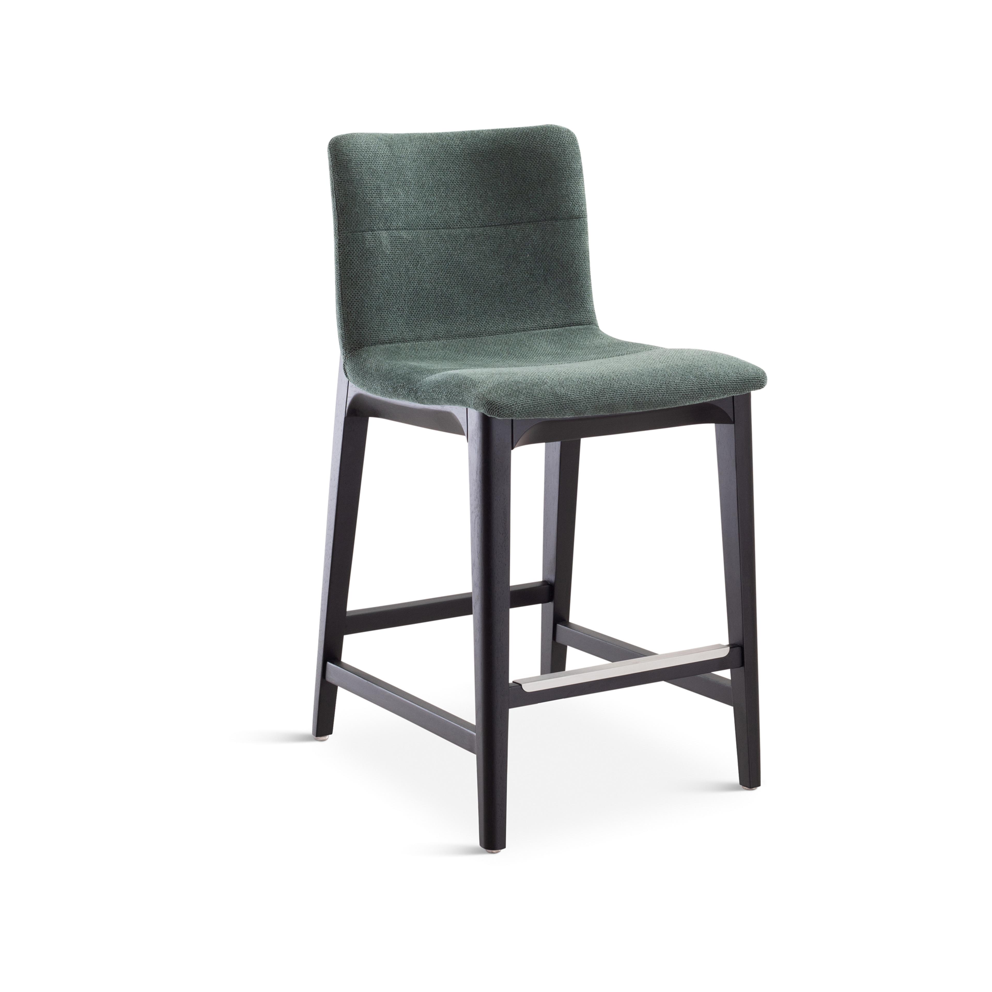 Urbia Modern Brazilian Jackpot Teal Ebano Upholstered Oak Wood Counter Stool