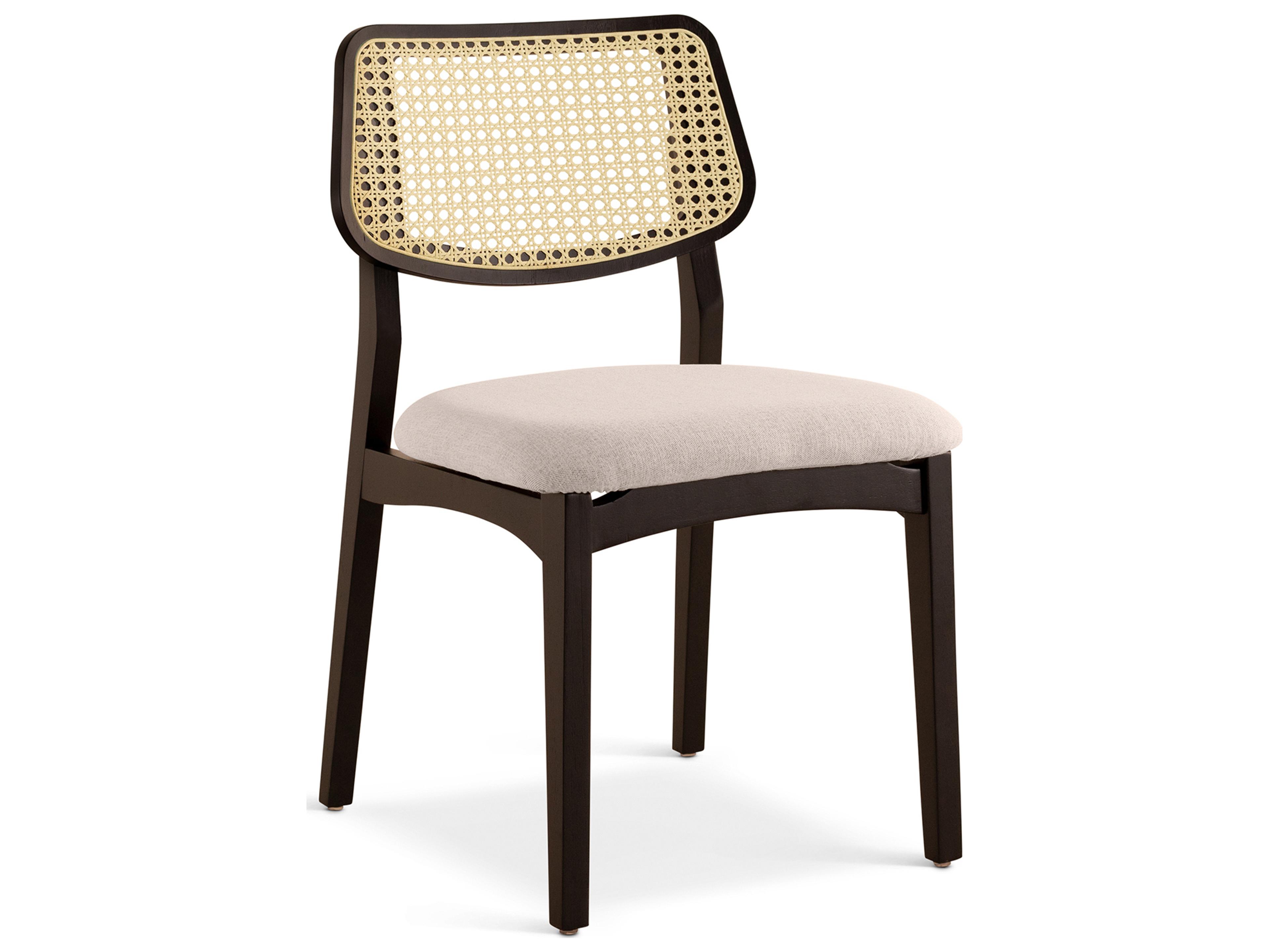 Urbia Modern Brazilian Solid Wood Black Upholstered Armless Dining Chair