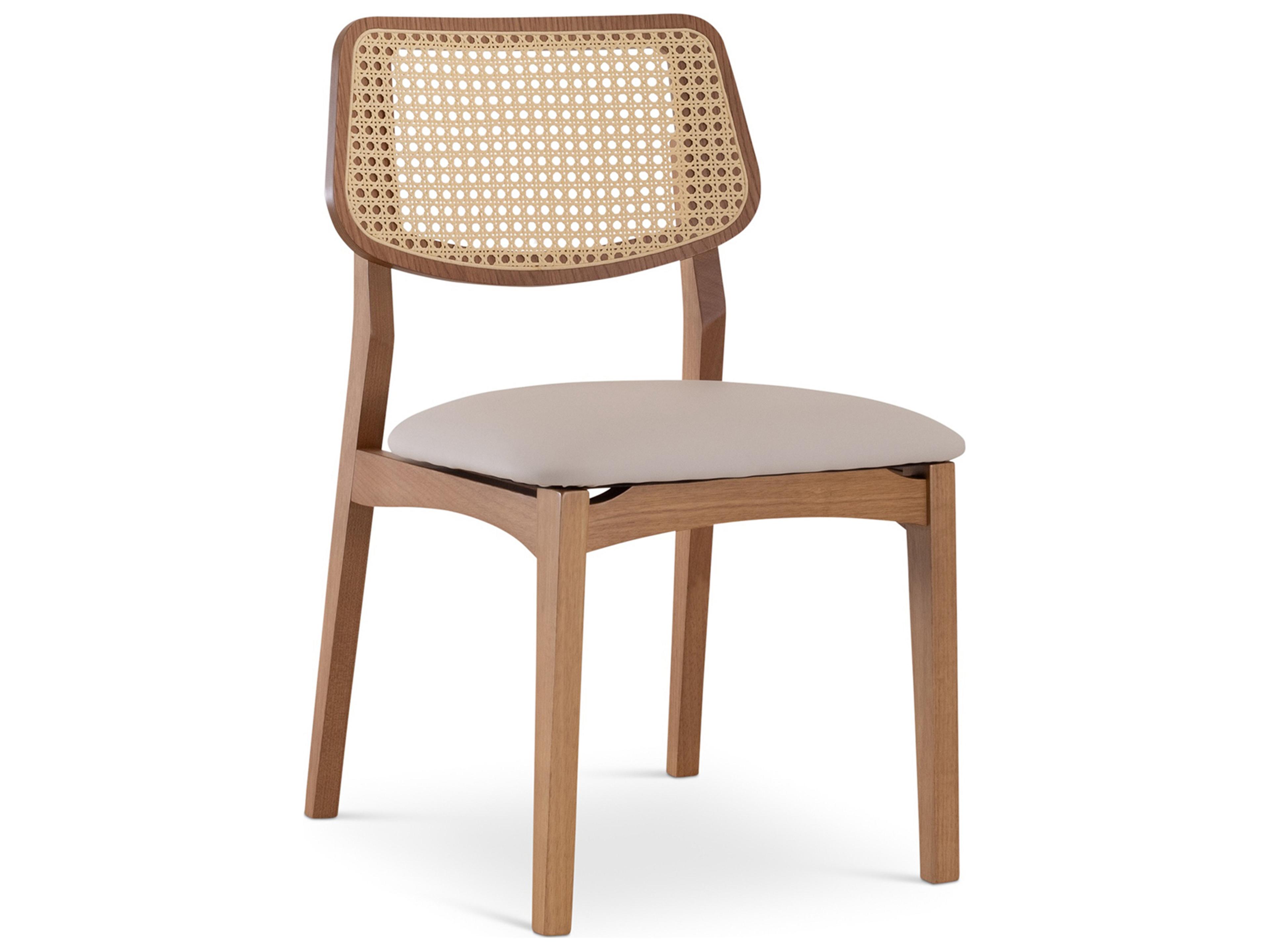 Urbia Modern Brazilian Solid Wood Natural Upholstered Armless Dining Chair