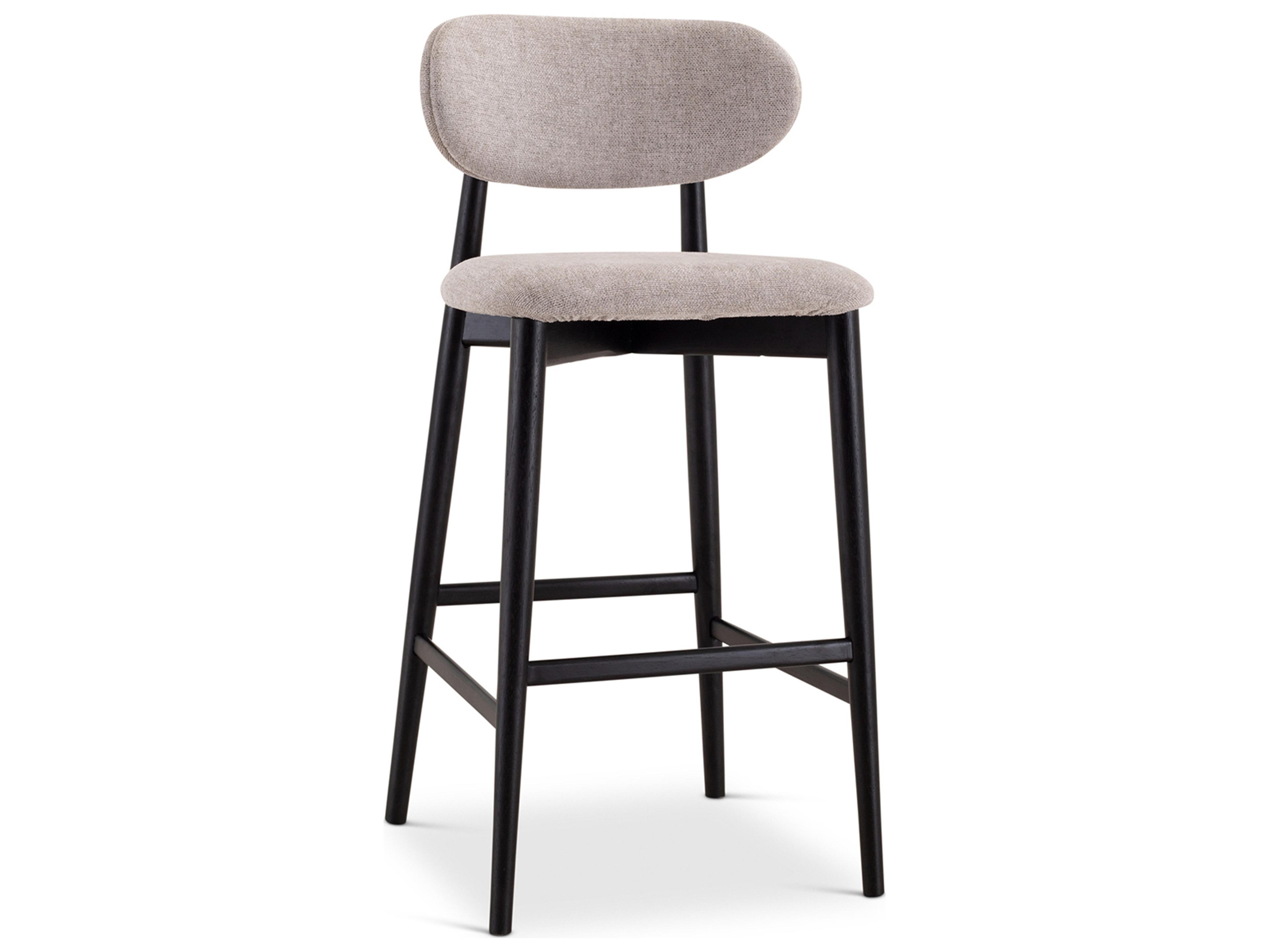 Lucia Harvest Jute Ebano Upholstered Solid Wood Bar Stool