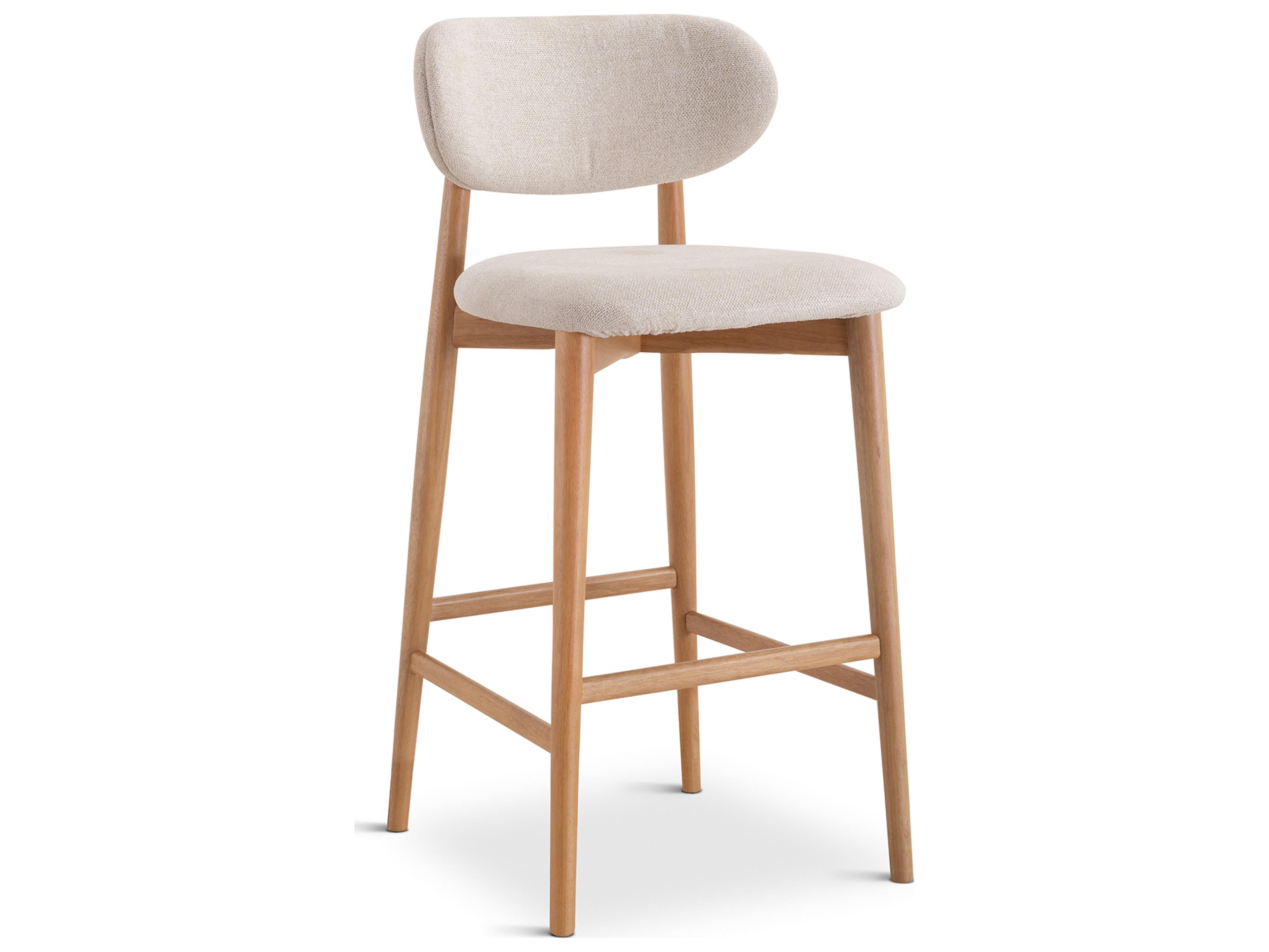 Lucia Harvest Natural Domasco Upholstered Solid Wood Bar Stool