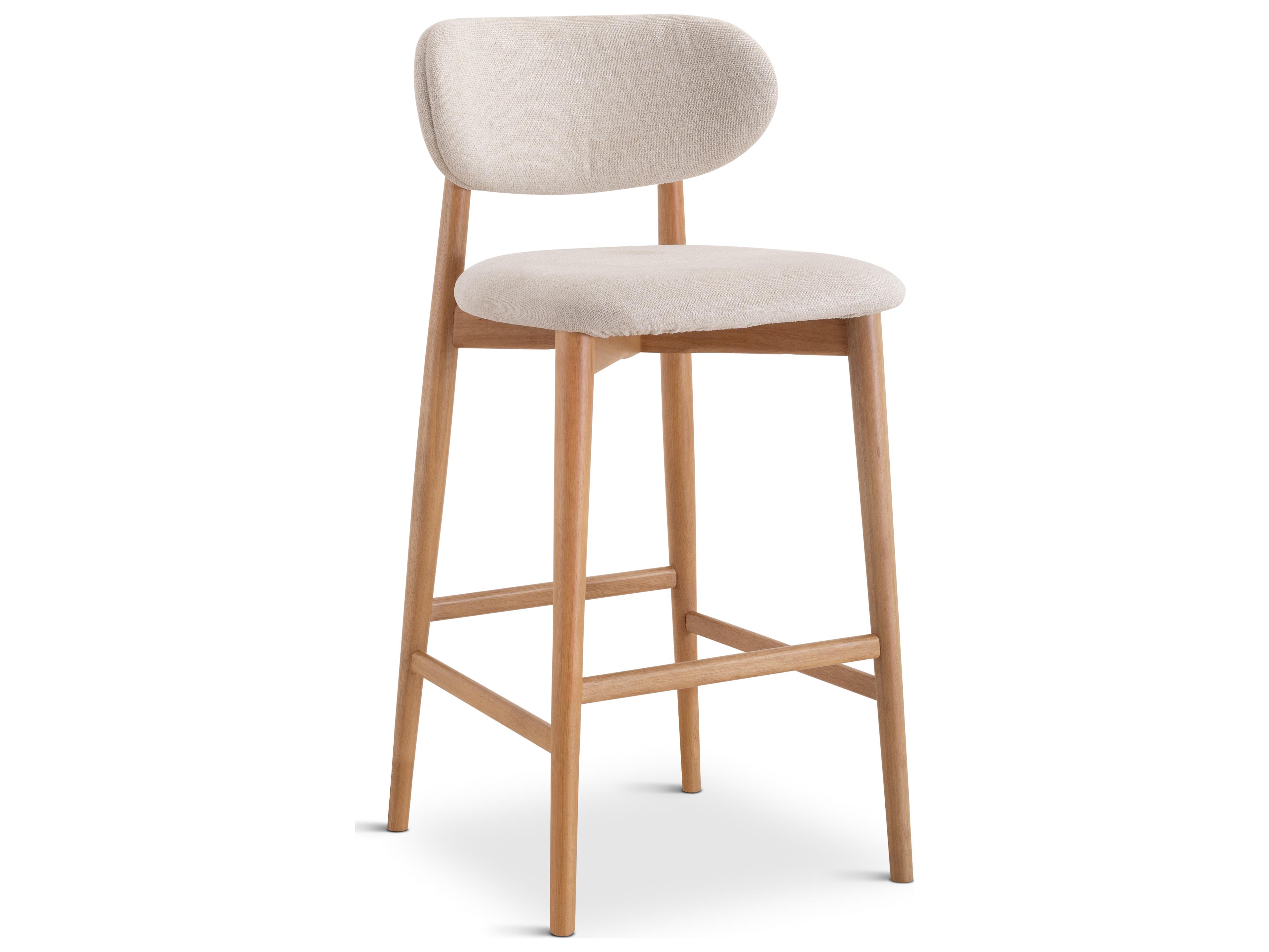 Urbia Lucia Harvest Natural Domasco Upholstered Solid Wood Bar Stool