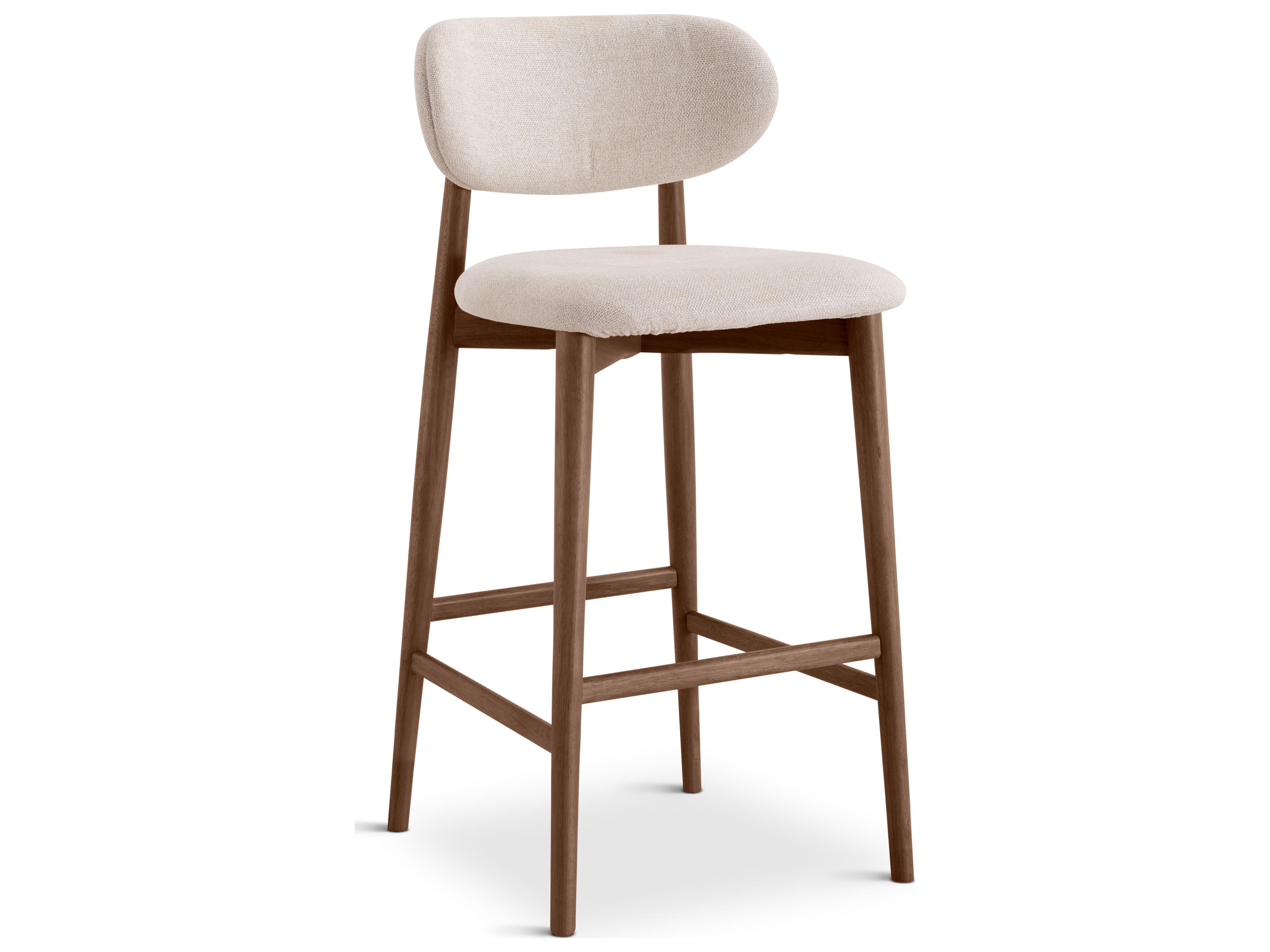 Urbia Lucia Harvest Natural Nogal Upholstered Solid Wood Bar Stool