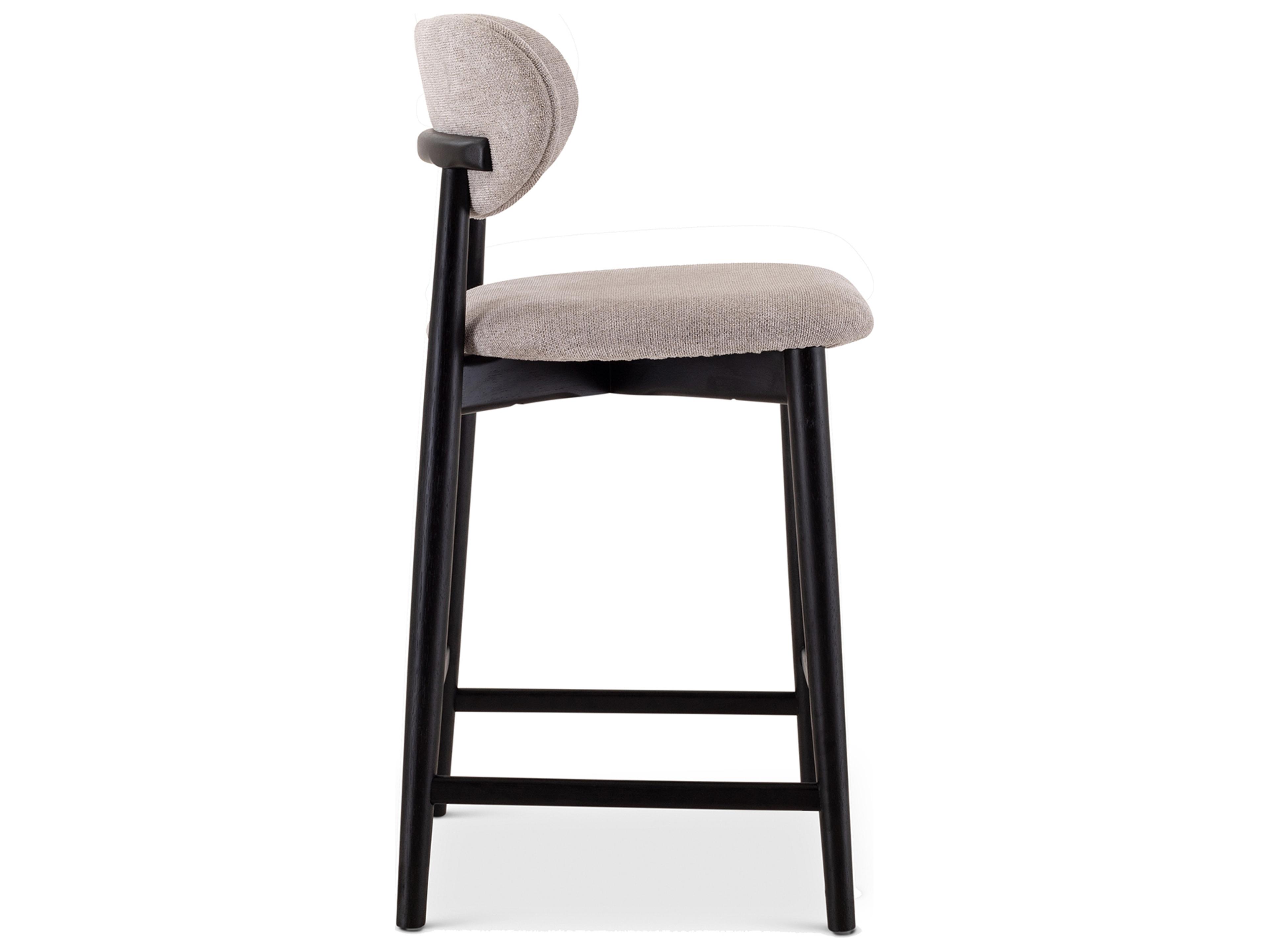 Urbia Lucia Harvest Jute Ebano Upholstered Solid Wood Counter Stool