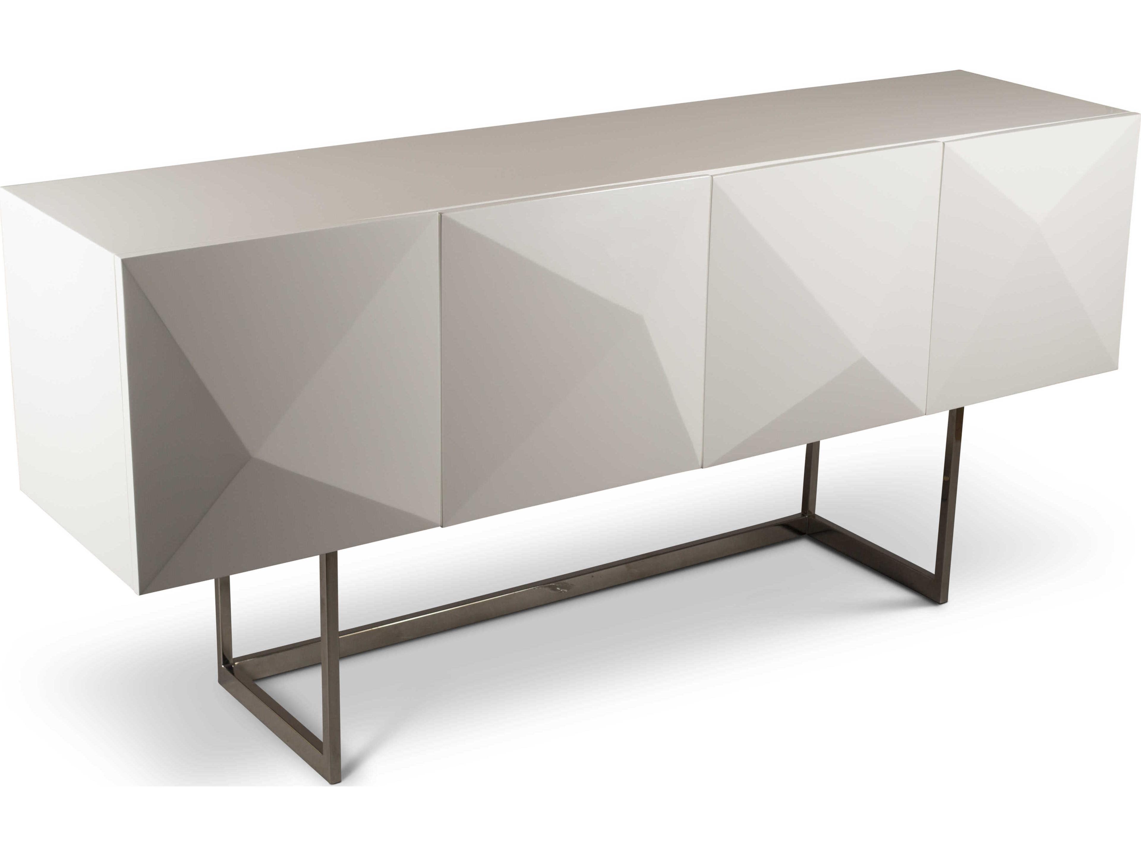 Urbia Ie Series 71" High Gloss White Stainless Steel Sideboard