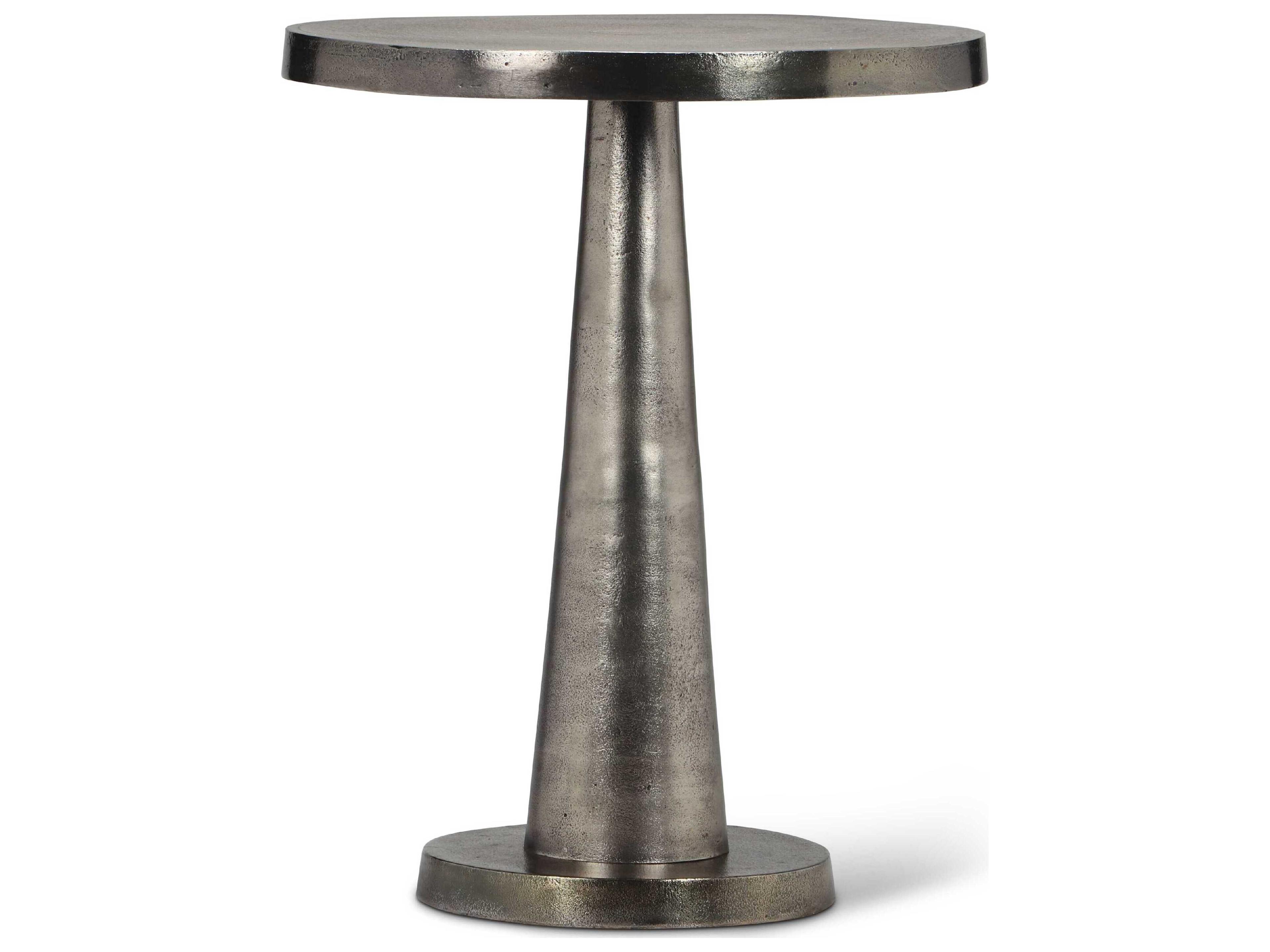 Elements Clark Round Metal Antique Nickel End Table