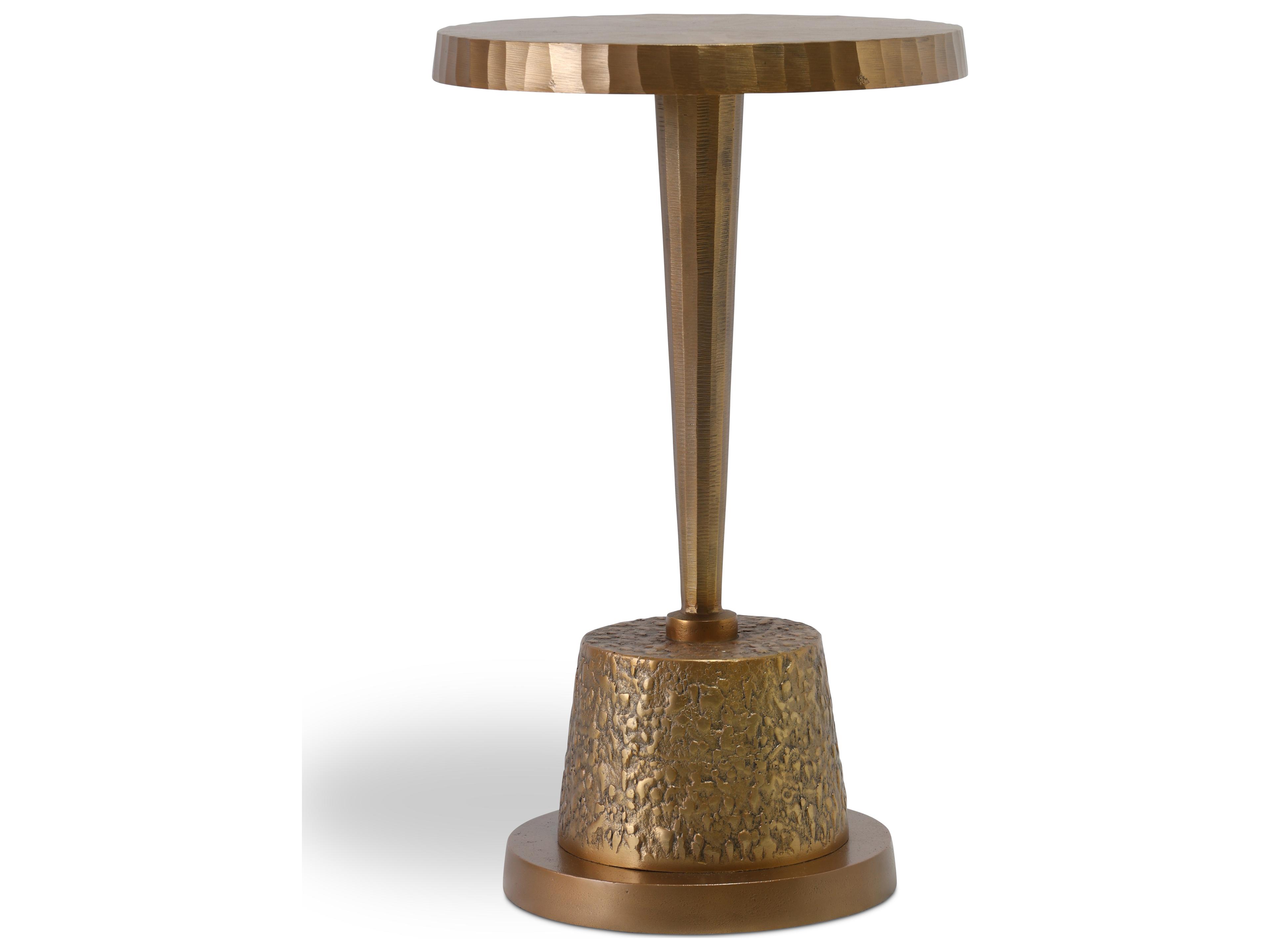 Urbia Elements Round Metal Antique Brass End Table