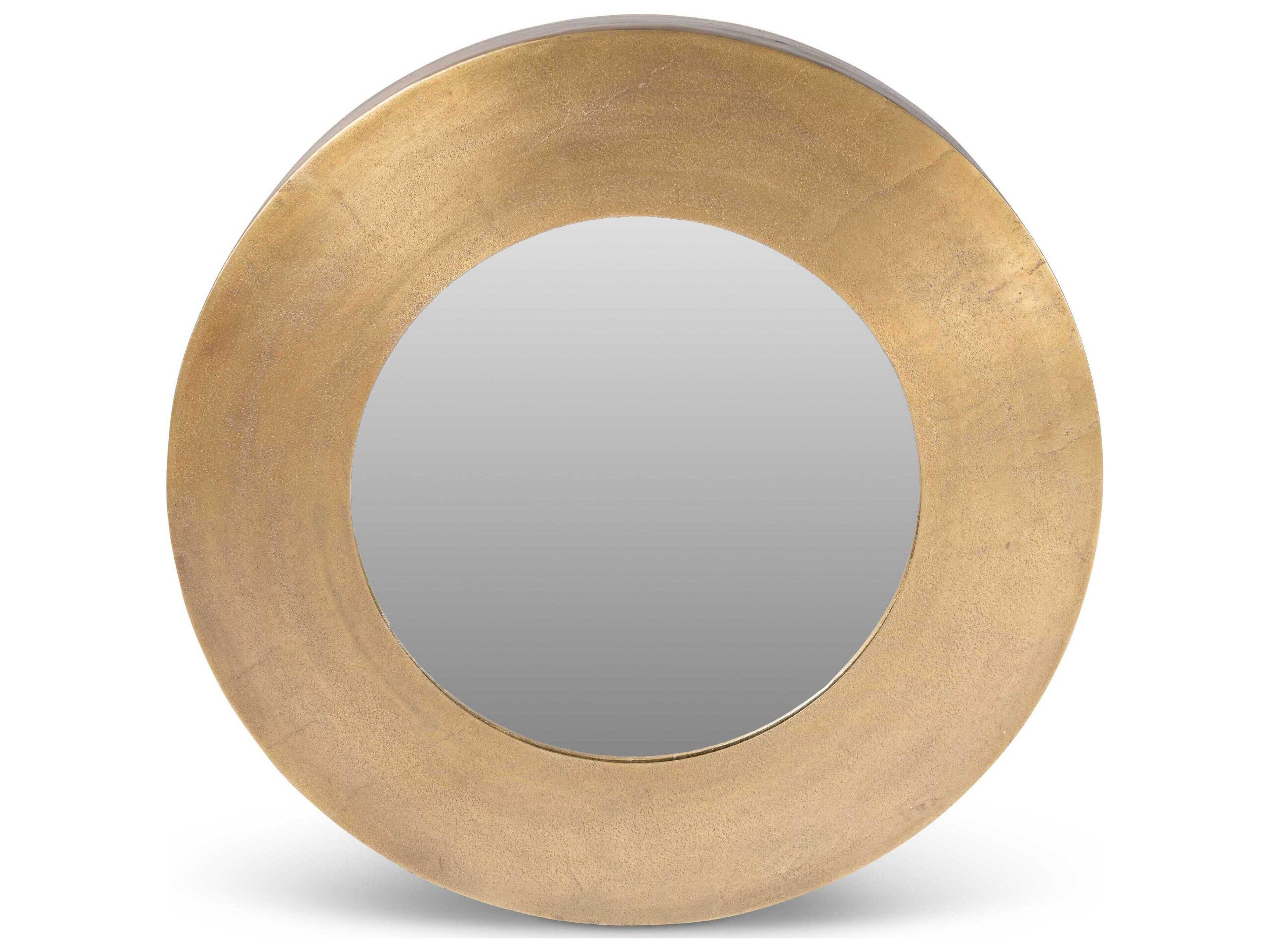 Urbia Elements Rahi Round Antique Brass Wall Mirror