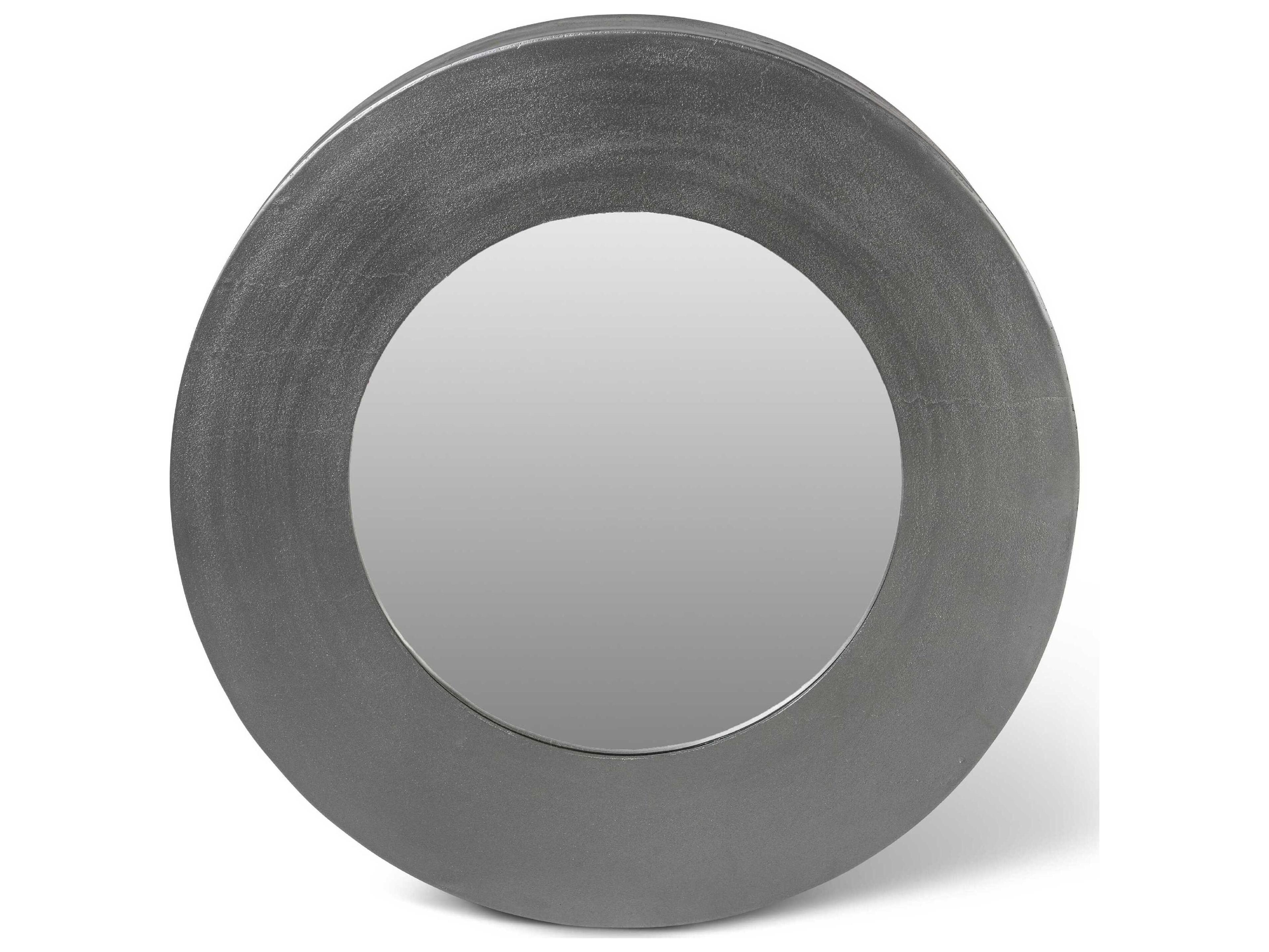 Urbia Elements Rahi Round Antique Grey Wall Mirror