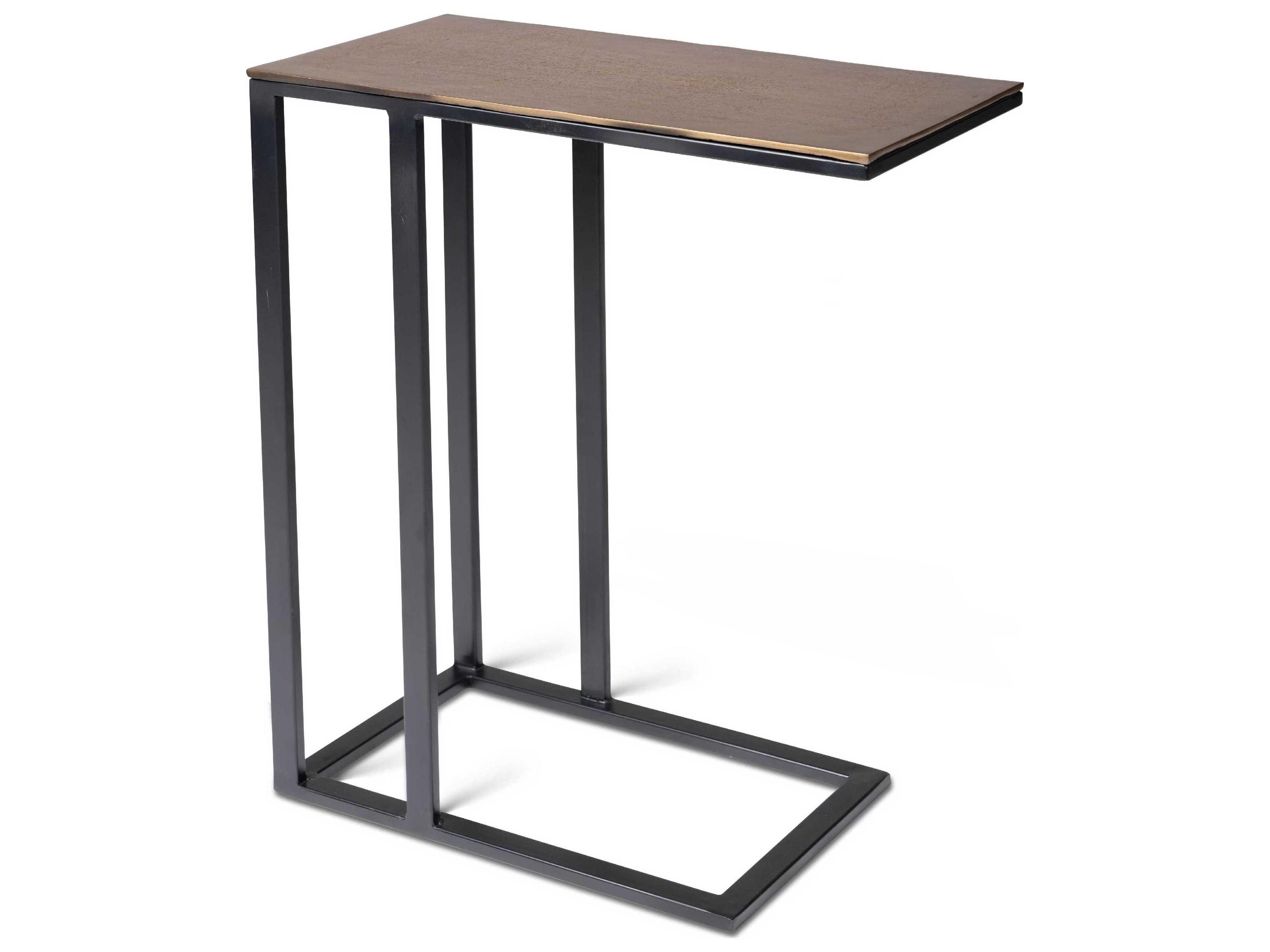 Elements Tanu Rectangular Metal Antique Brass End Table