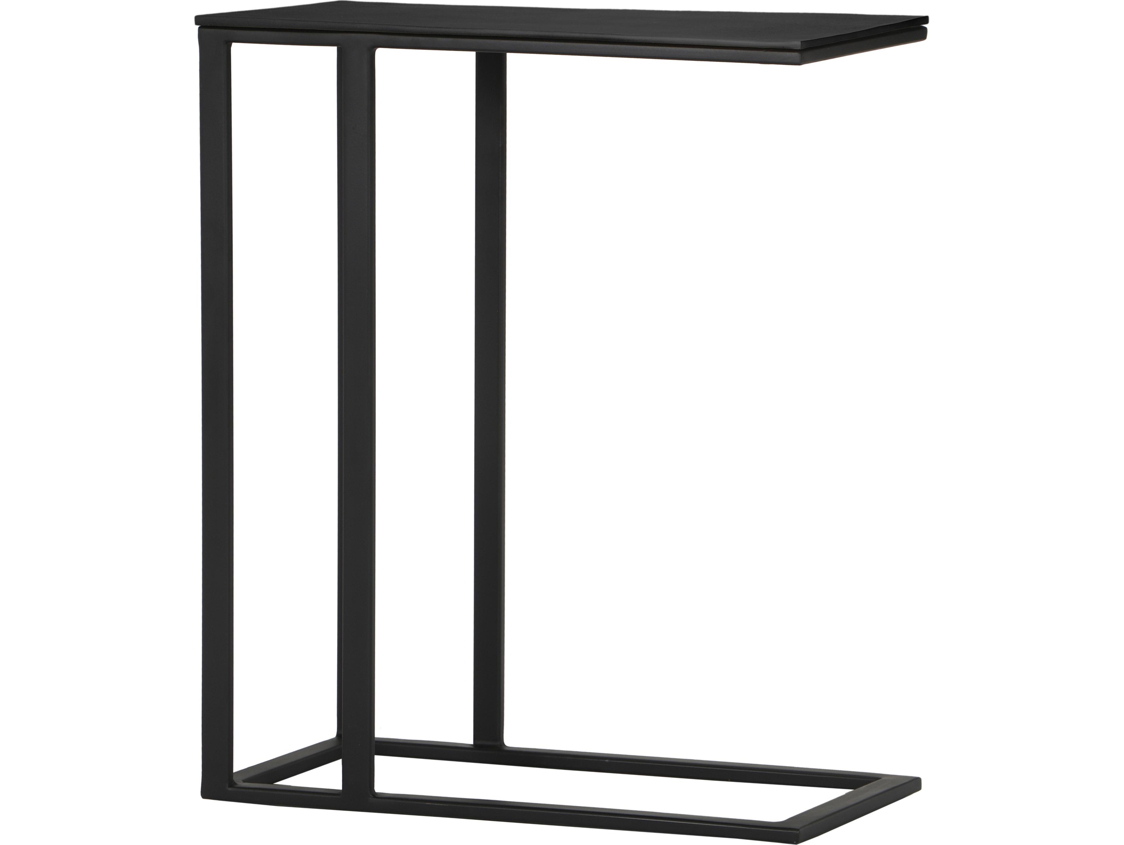 Elements Rectangular Metal Antique Zinc Black Tanu End Table