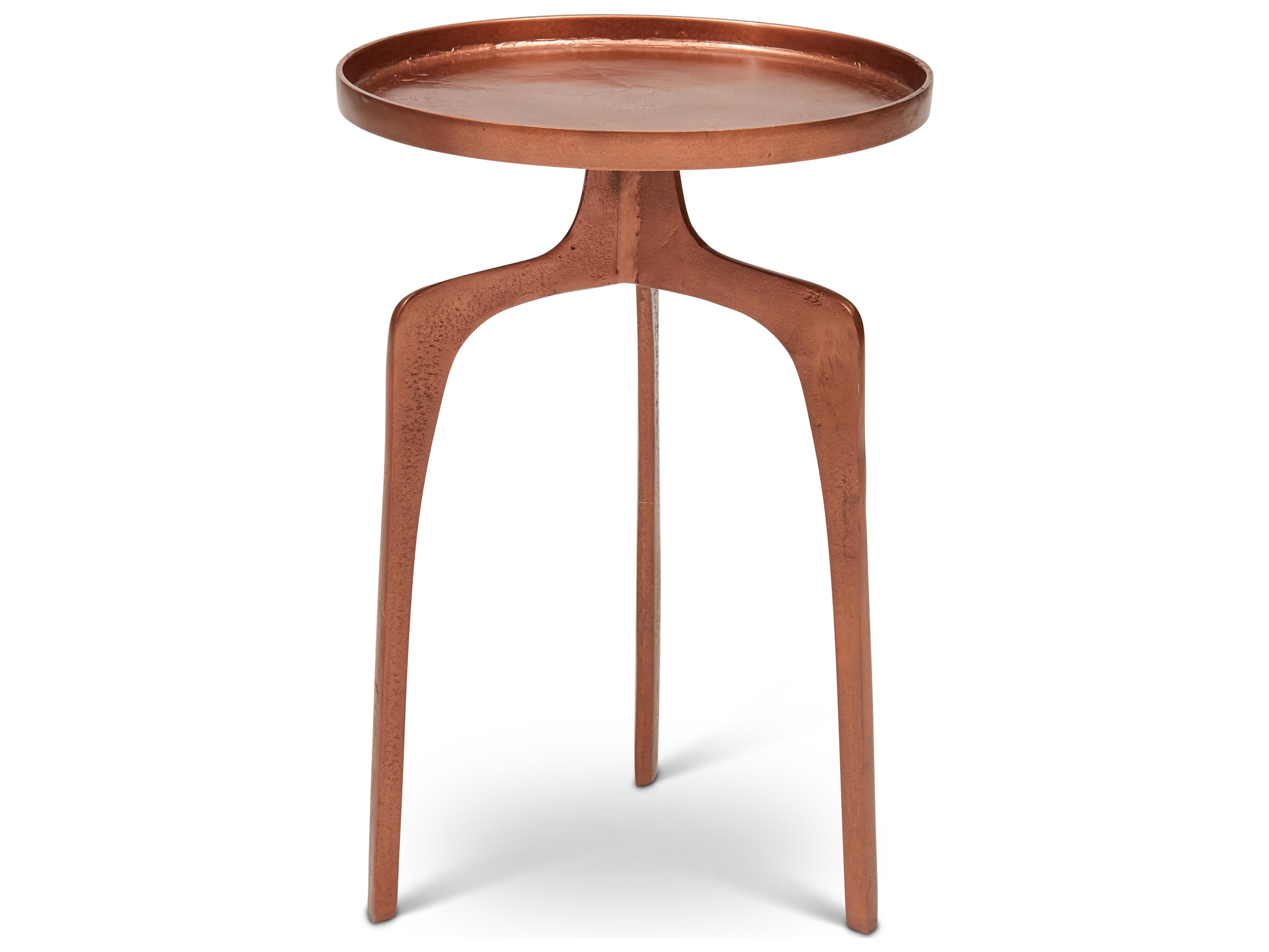 Urbia Elements Round Metal Vintage Copper End Table