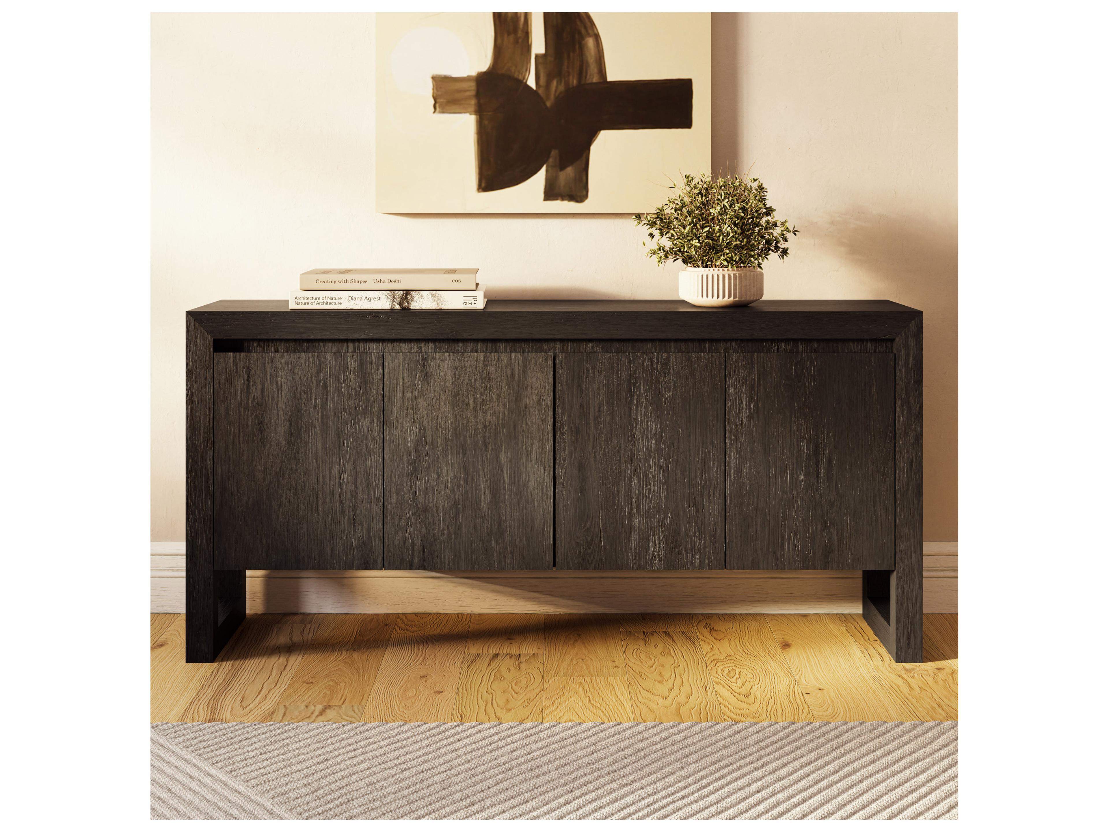 Brooks 68" Acacia Wood Ebonized Sideboard