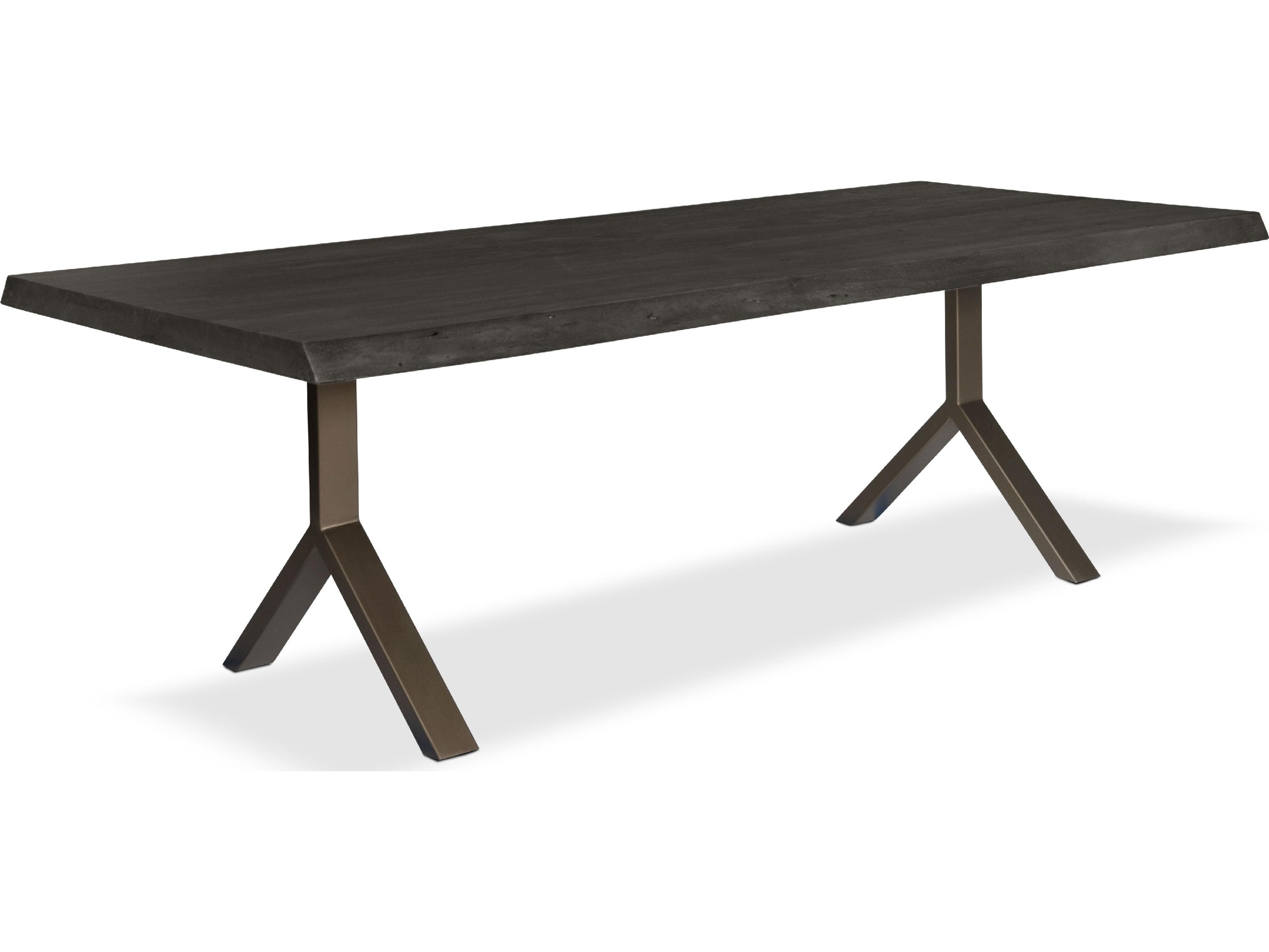 Urbia Brooks Dining Table Y Base Ebonized Top Brass Base