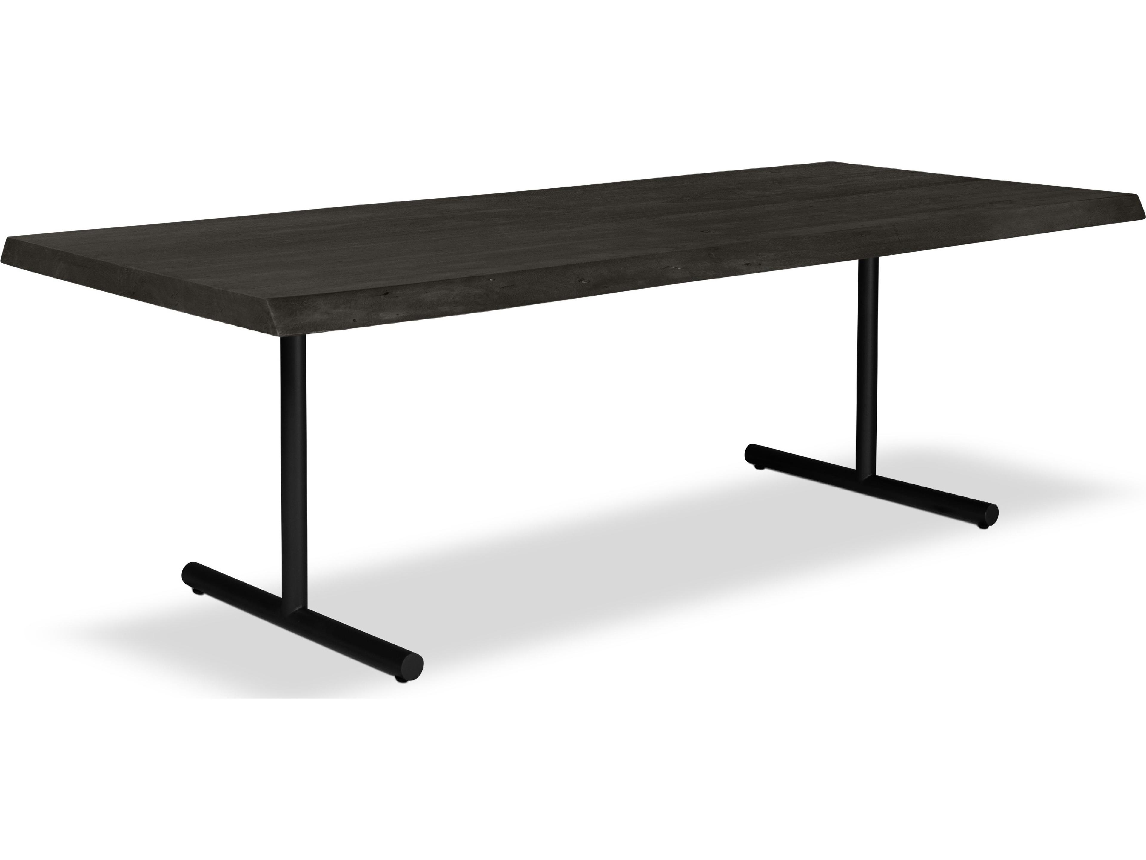 Urbia Brooks Dining Table T Base Ebonized Top Black Base