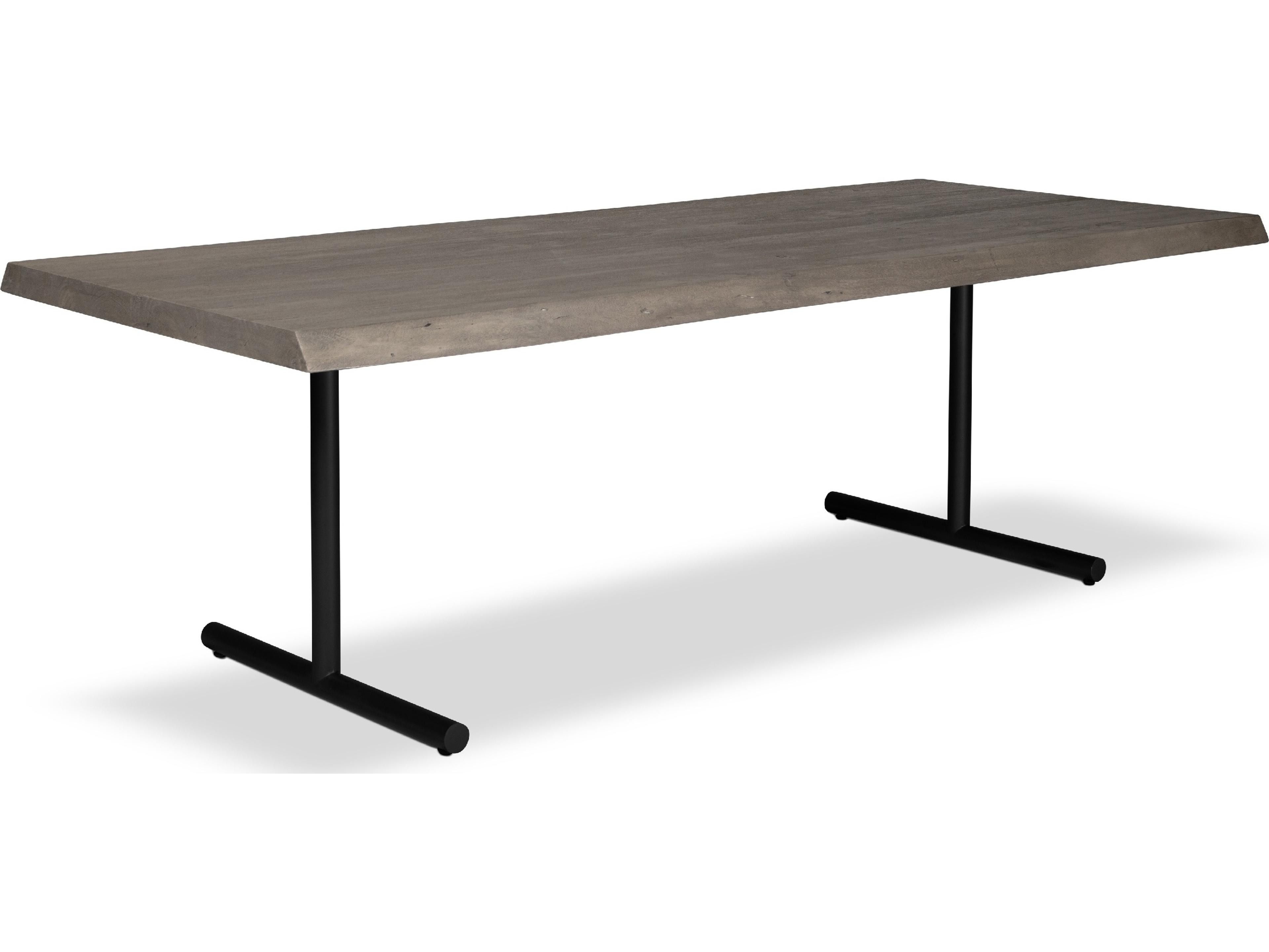 Urbia Brooks Dining Table T Base Sandblasted Grey Top Black Base
