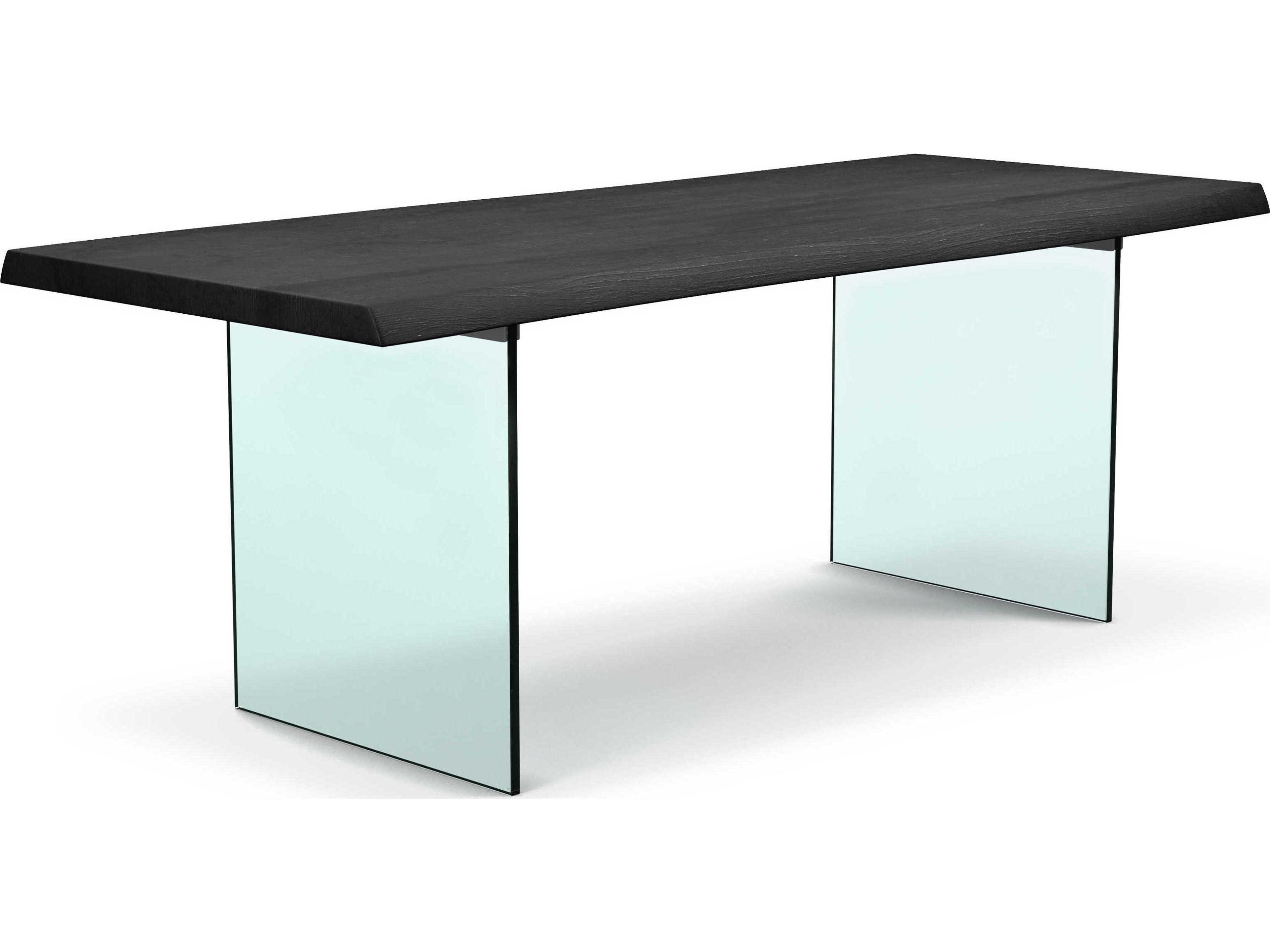 Urbia Brooks Rectangular Wood Ebonized Clear Dining Table