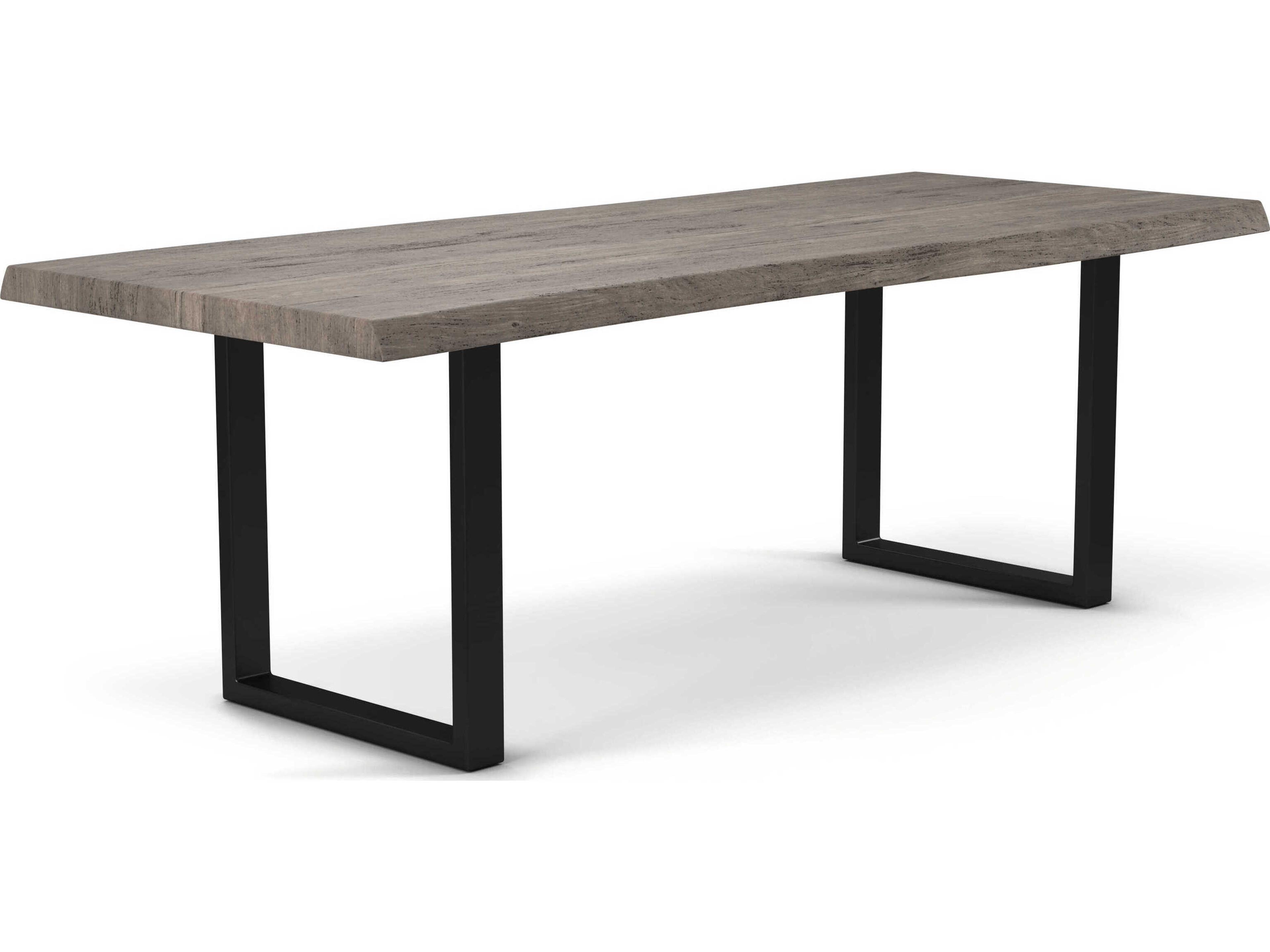 Urbia Brooks Rectangular Wood Sandblasted Grey Black Dining Table