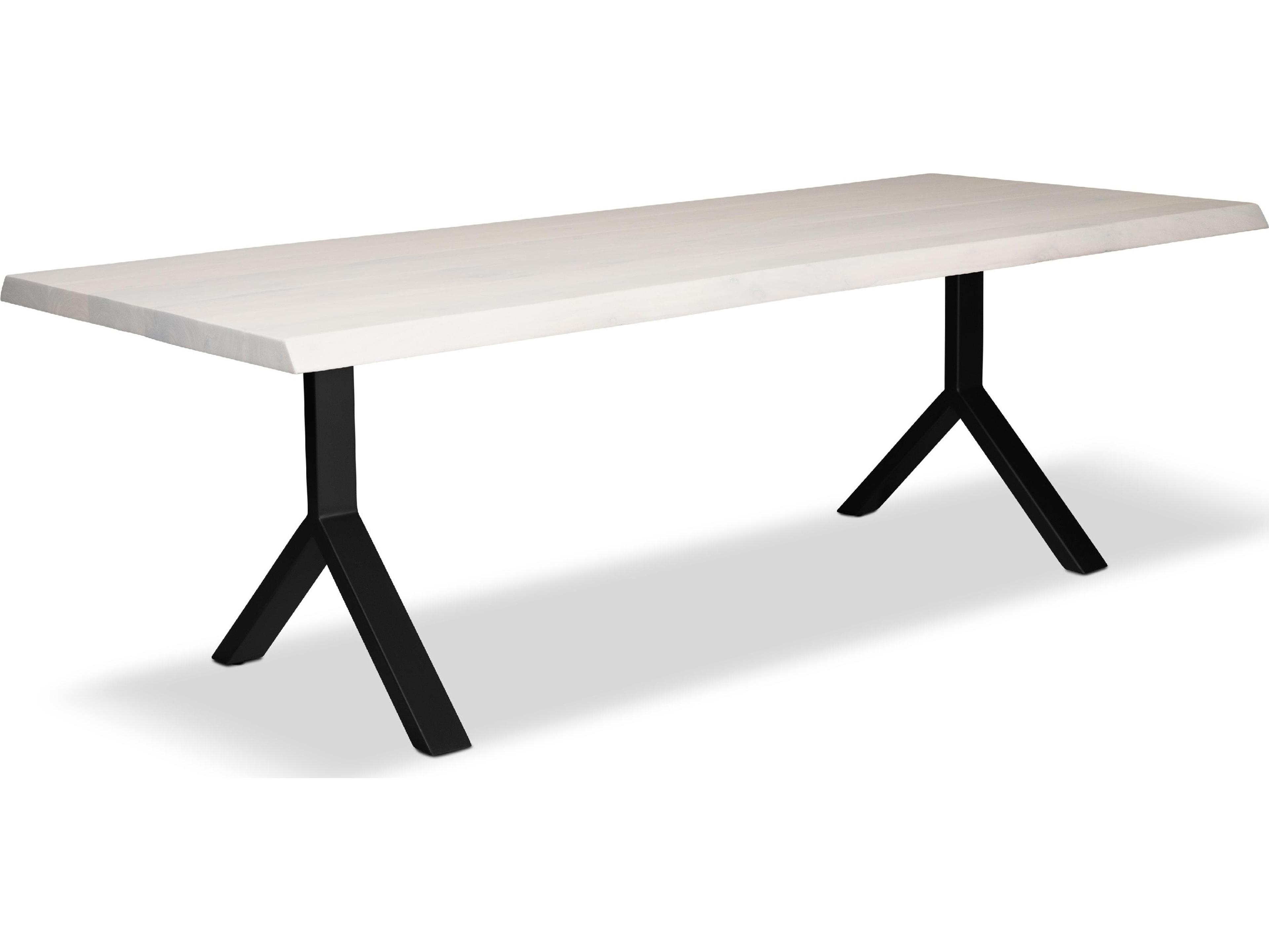 Urbia Brooks Dining Table Y Base White Wash Top Black Base