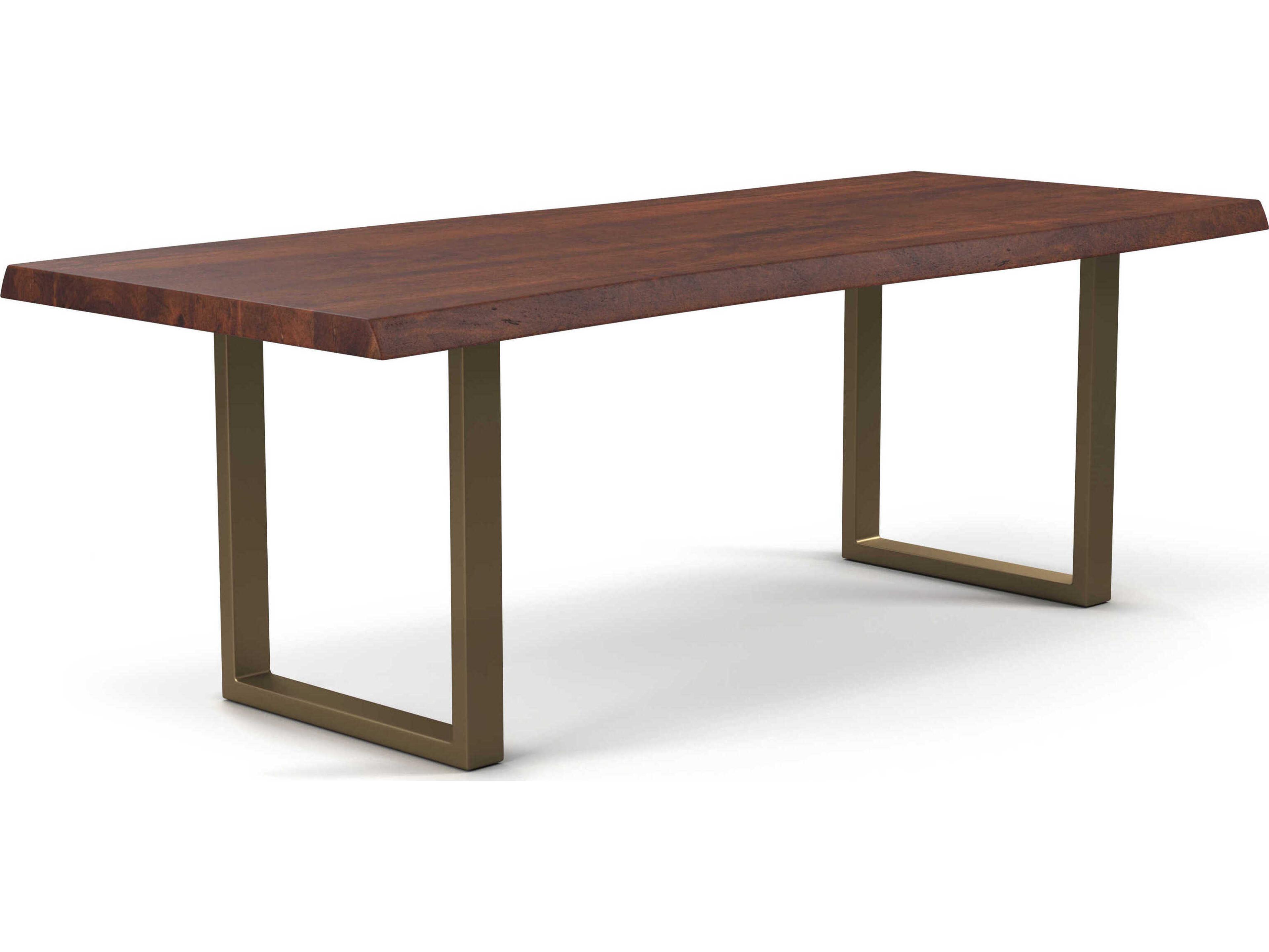 Urbia Brooks Rectangular Wood Americano Brass Dining Table