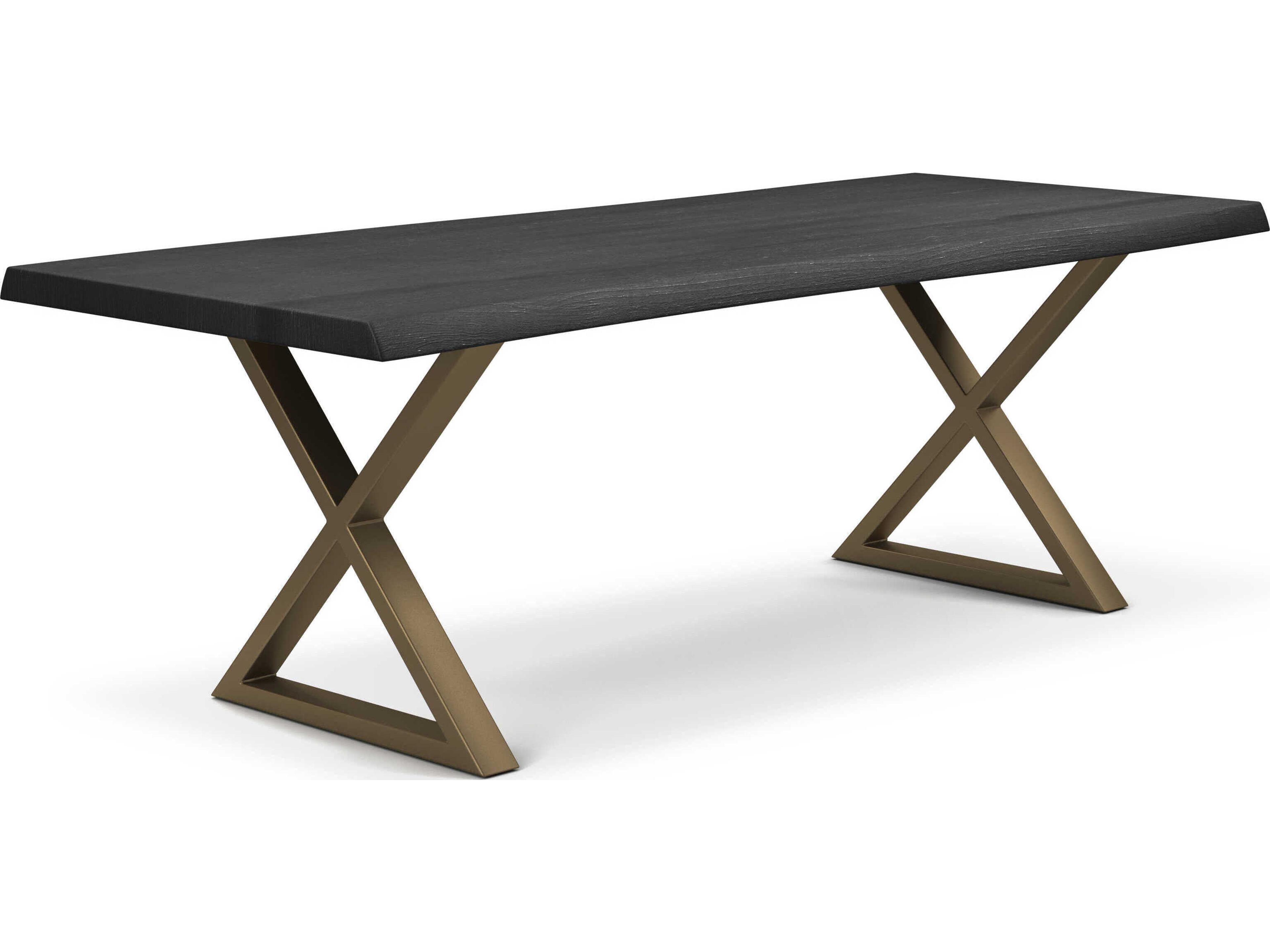 Urbia Brooks Rectangular Wood Ebonized Brass Dining Table