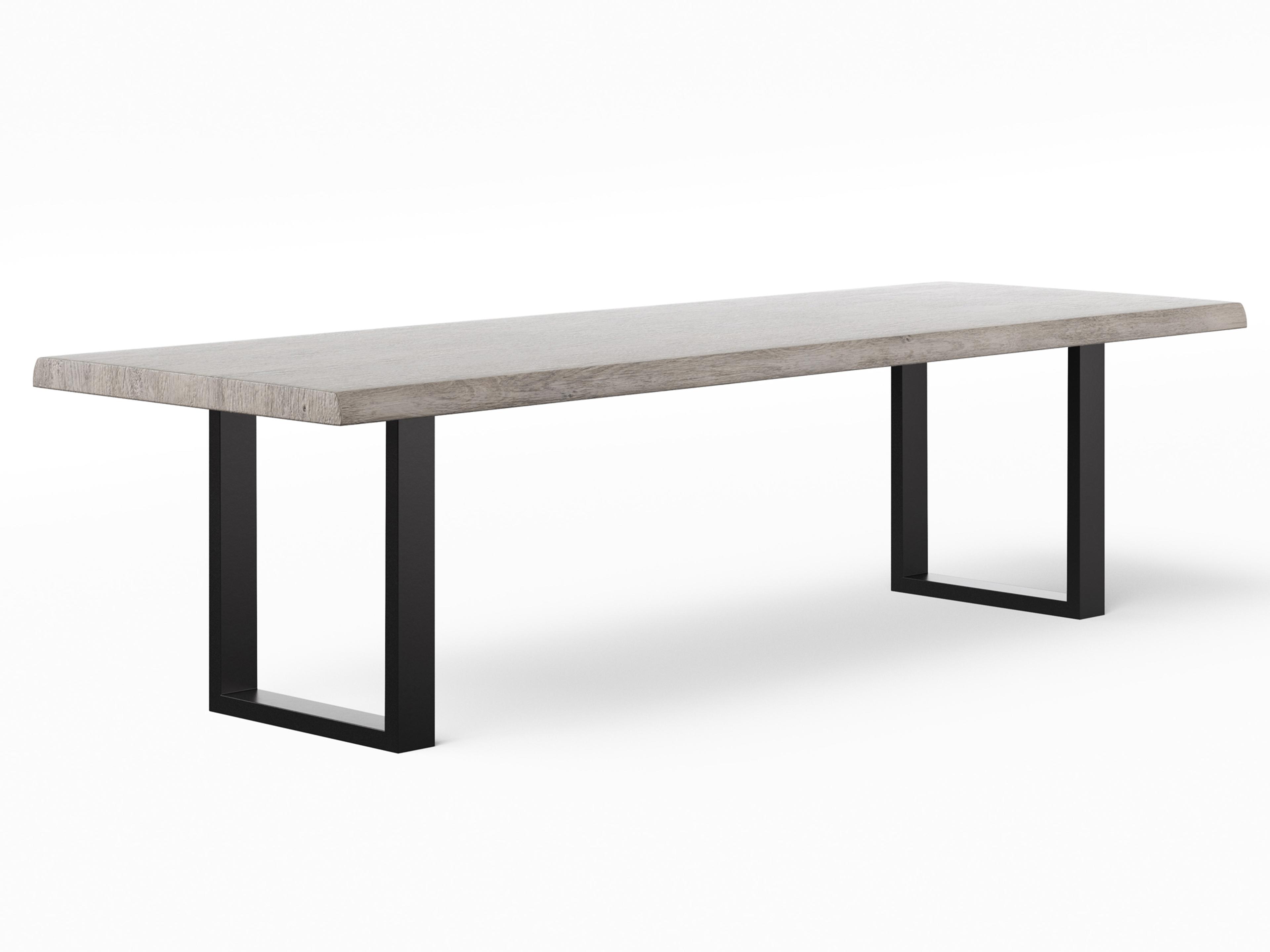 Urbia Brooks Rectangular Wood Sandblasted Grey Black Dining Table