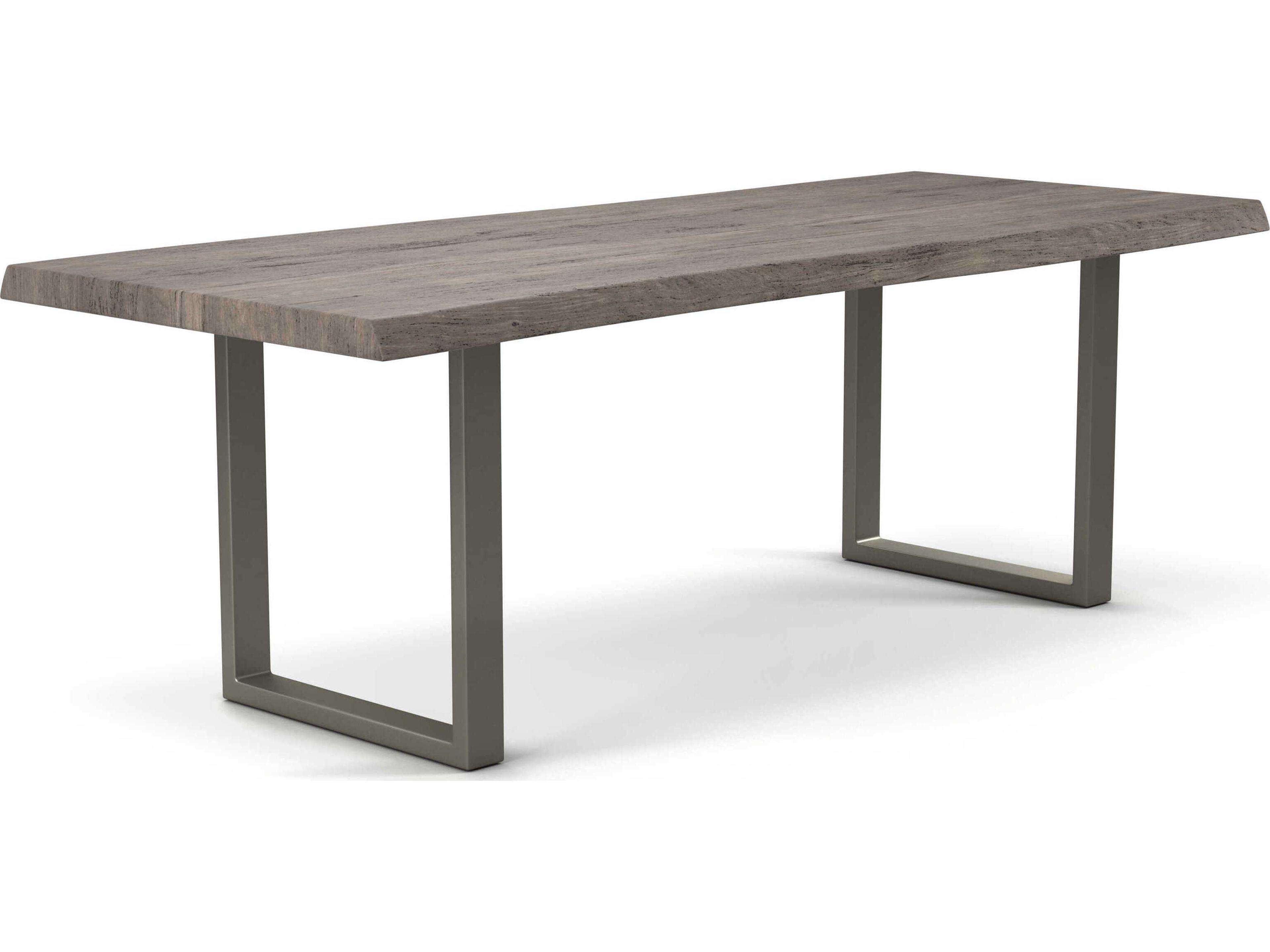 Urbia Brooks Rectangular Wood Sandblasted Grey Pewter Dining Table
