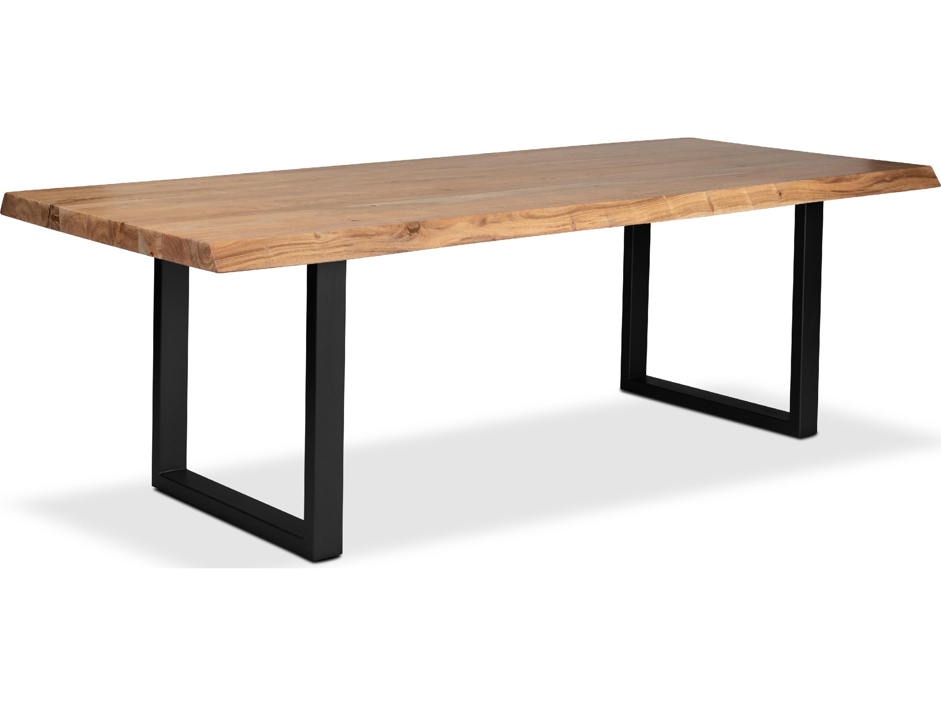 Urbia Brooks Dining Table U Base Teak Top Black Base