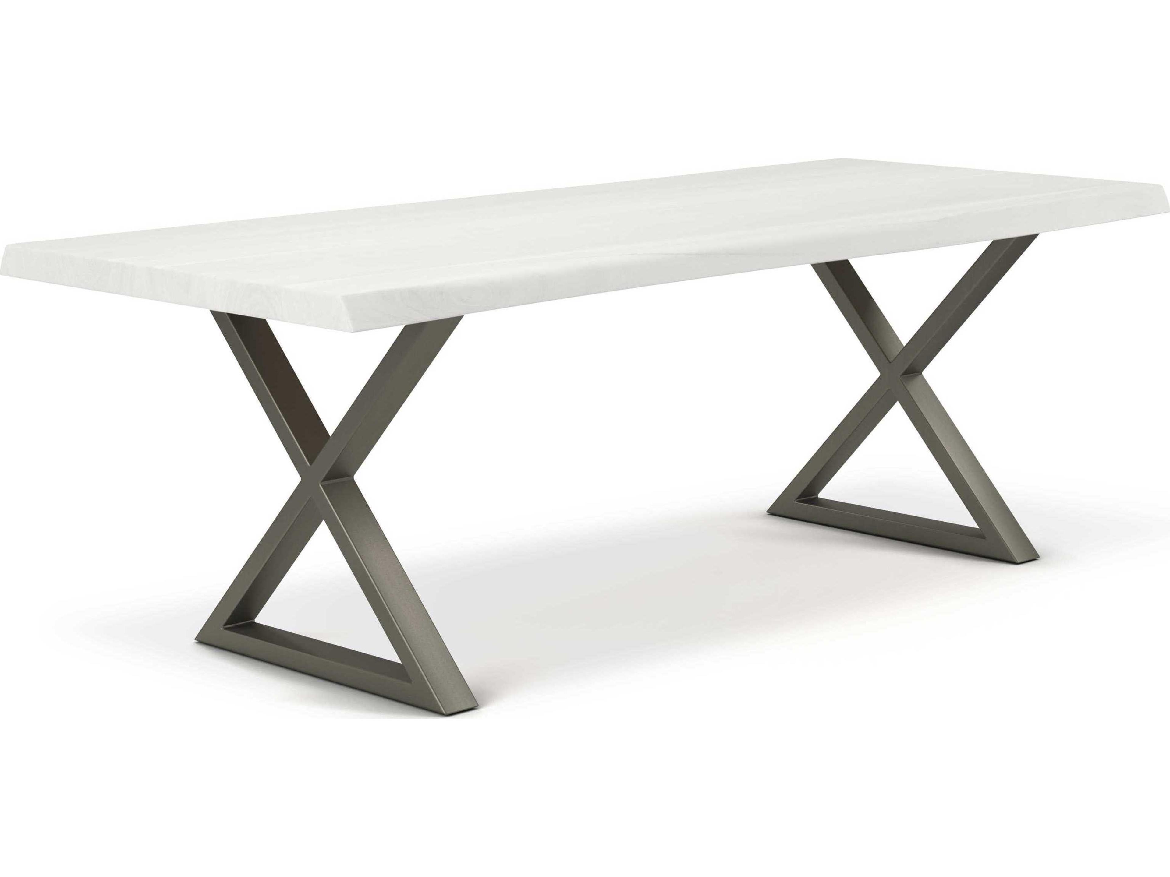 Urbia Brooks Rectangular Wood White Wash Pewter Dining Table