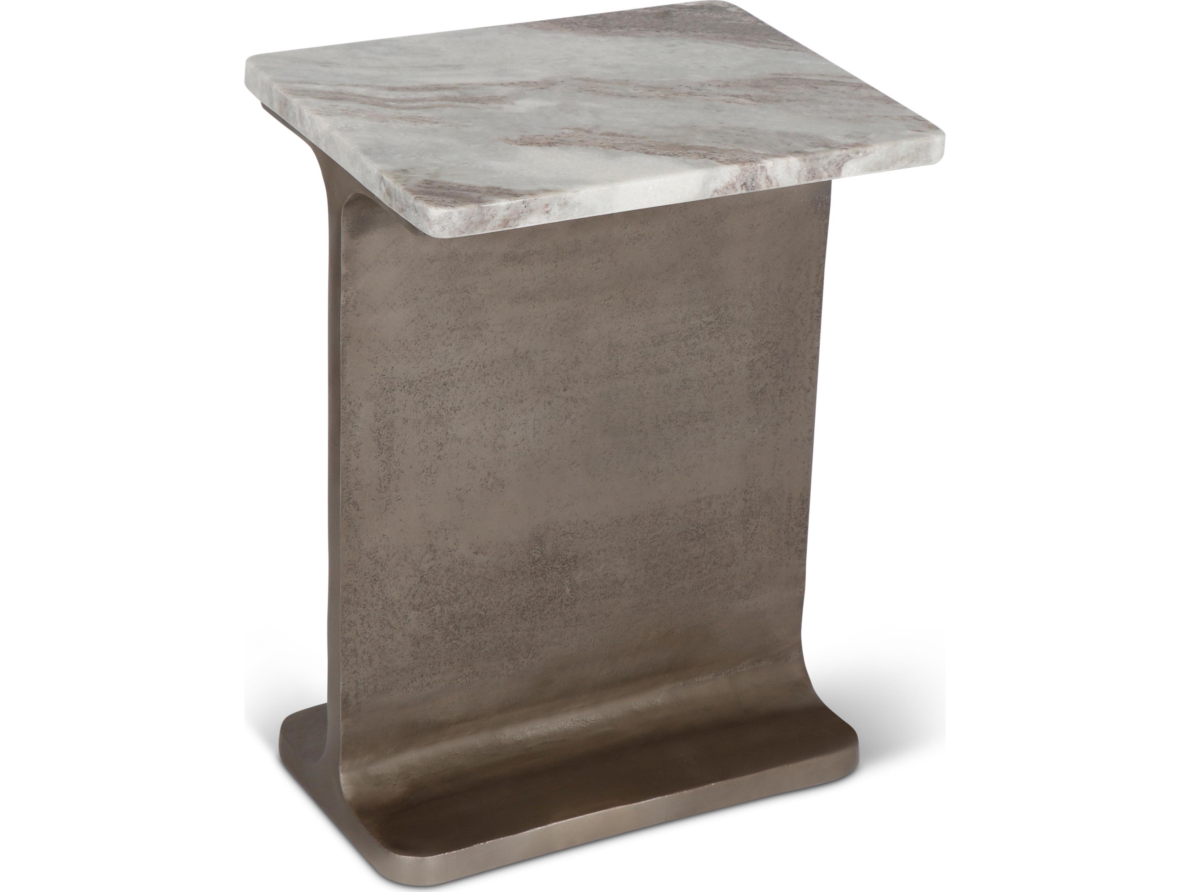 Urbia Marbelle Rectangular Marble I-Beam End Table