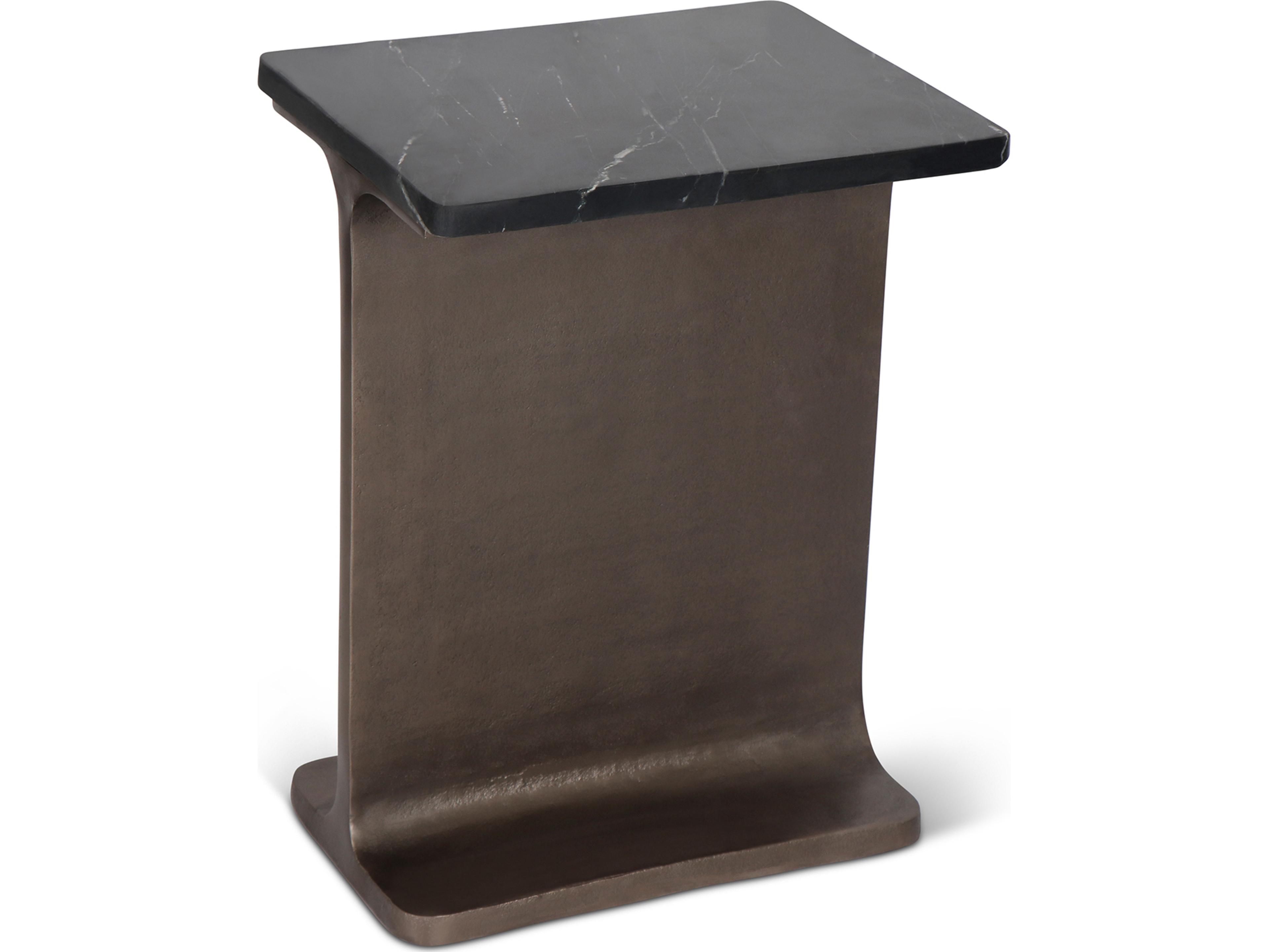 Urbia Marbelle Rectangular Marble I-Beam End Table
