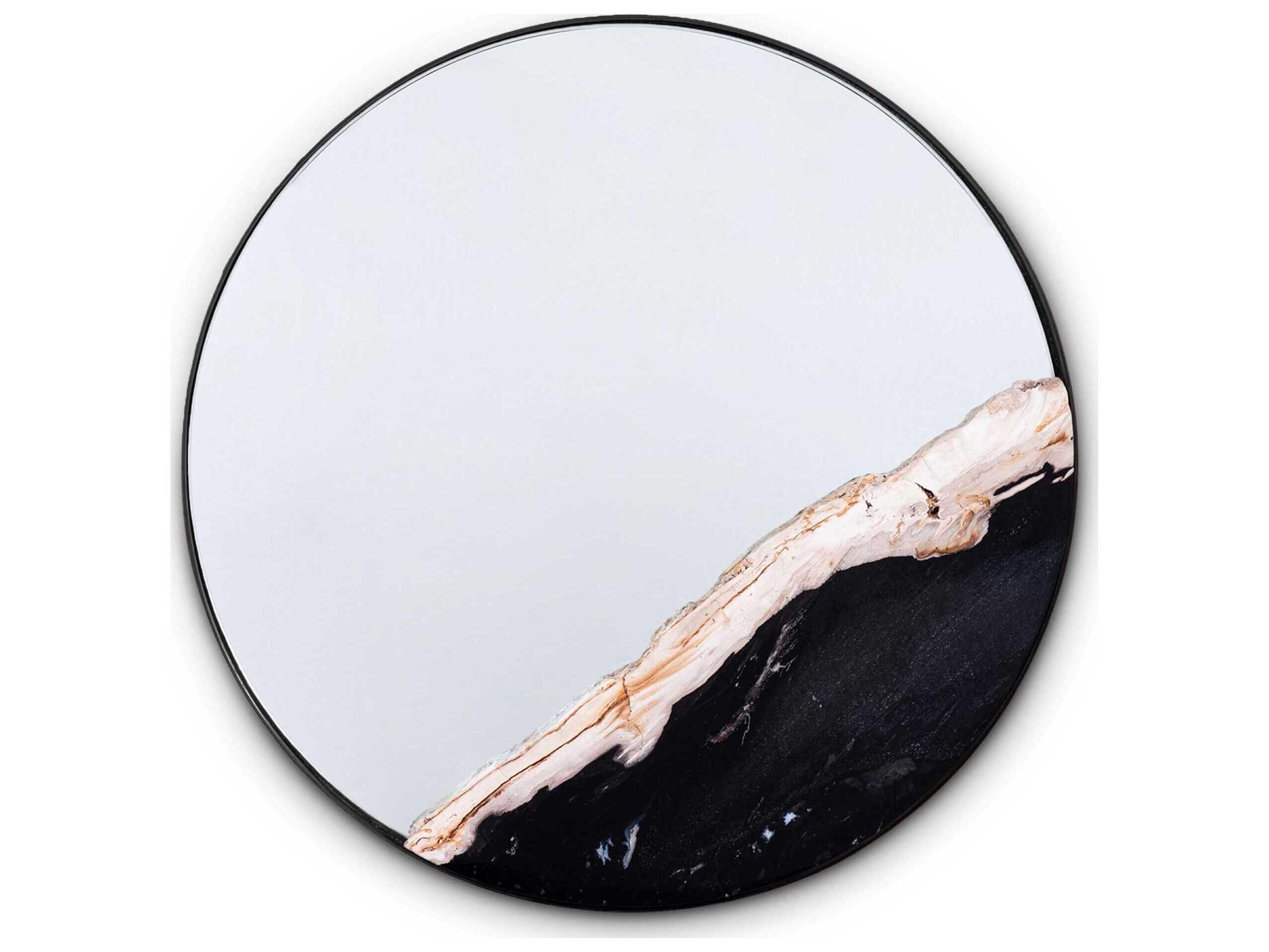 Urbia Relique Clear Glass Natural Dark Raw Bronze Wall Mirror Round