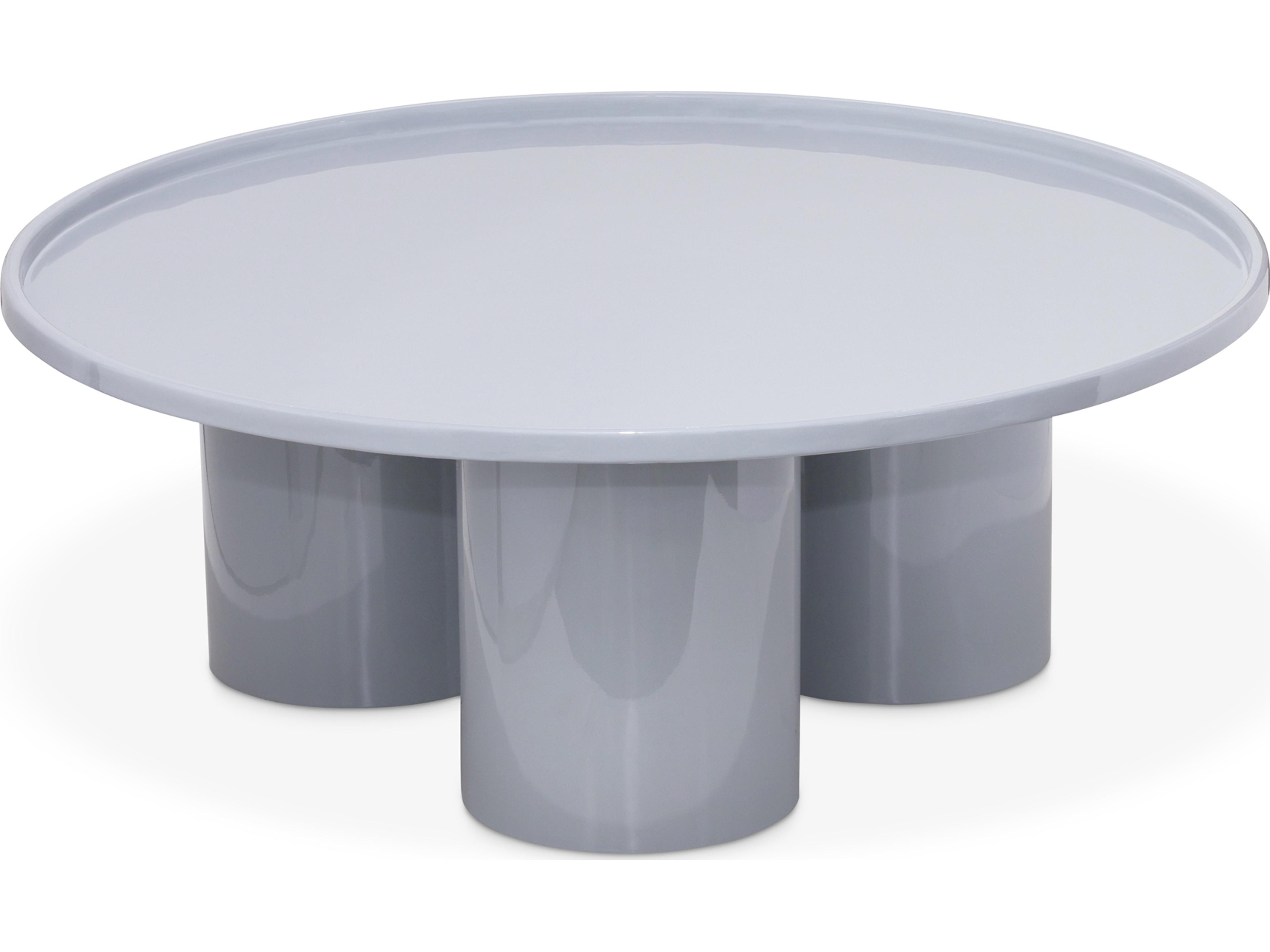 Urbia Eclat Round Metal Pearl Blue Coffee Table